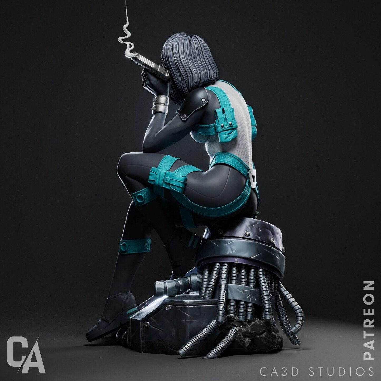 Domino Hero 3D Printed Statue: Dynamic Comic Book Collectible