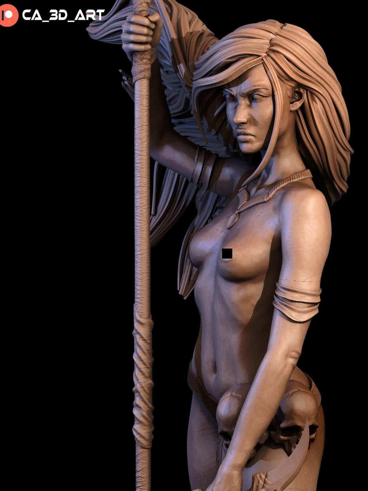 Tribal Warrior Princess NSFW 3D Printed Statue – Mature Warrior Resin Collectible, Made to Order for Adult Collectors