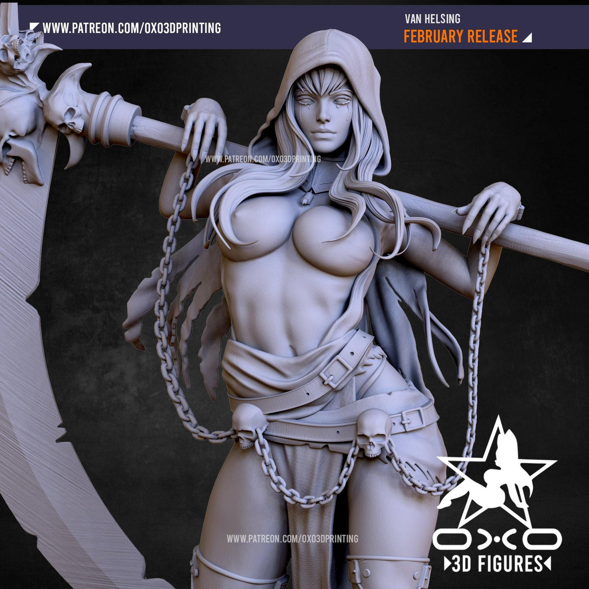 Van Helsing NSFW 3D Printed Statue – Mature Horror Resin Collectible, Made to Order for Adult Collectors and Hobbyists