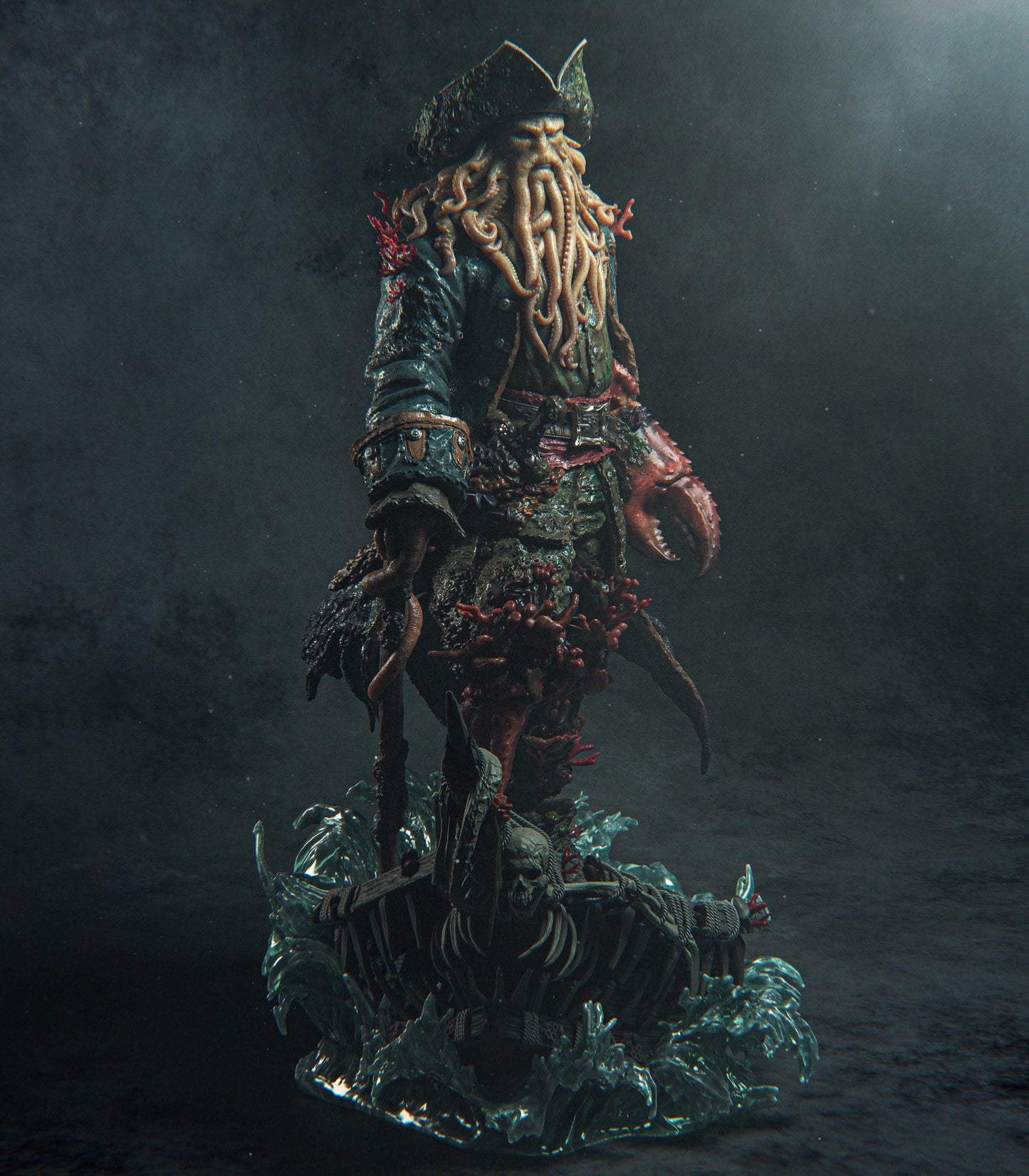 Immerse Yourself: High-Detail Davy Jones Collectible 3D Printed Statue from Pirates of the Caribbean