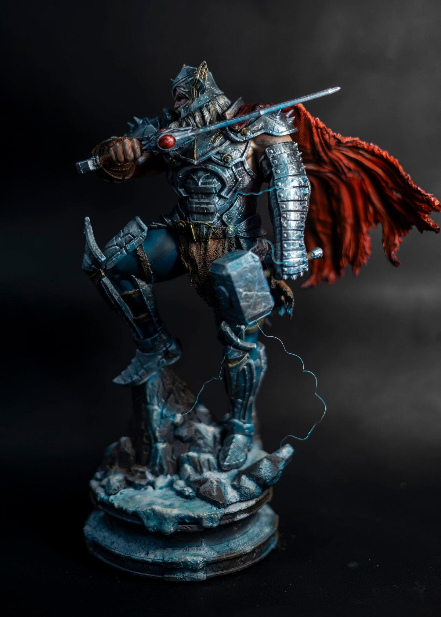 Thor King of Asgard Painted 3D Print Statue: Majestic Marvel Collectible Figure, Detailed God of Thunder Design, Asgard Decor