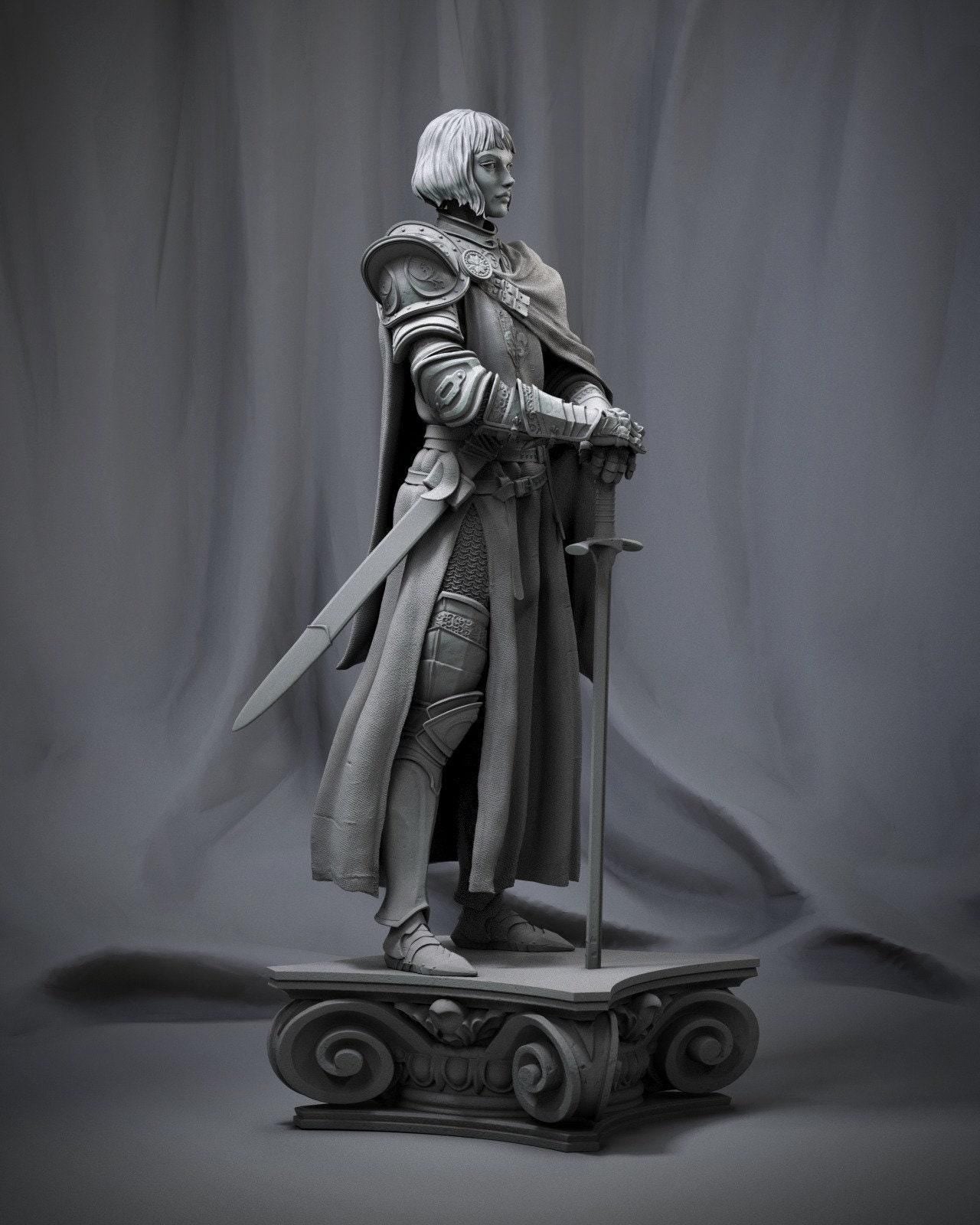 Epic Joan of Arc 3D Printed Collectible Statue | Hand-Painted Medieval Knight Figure for History Enthusiasts