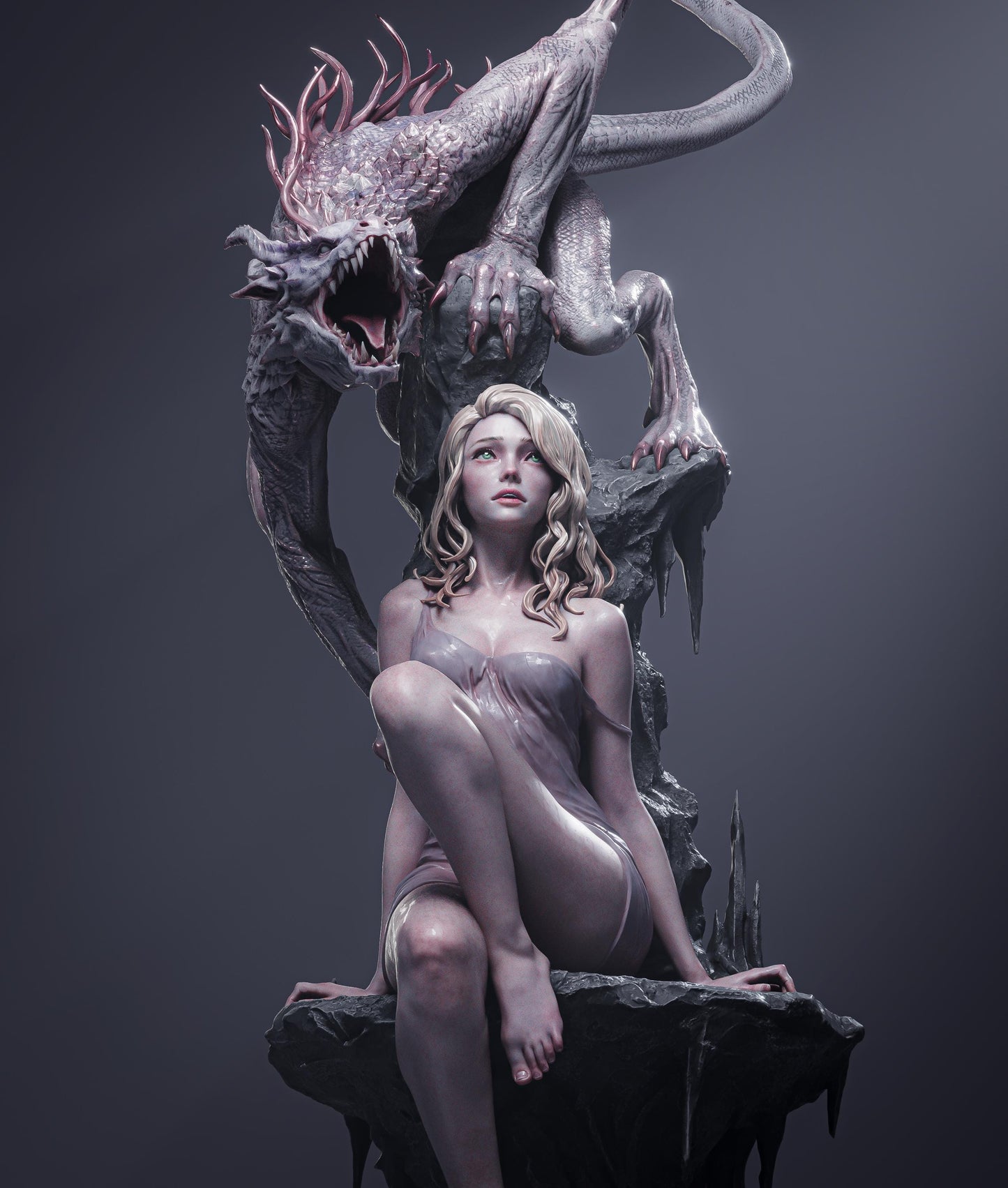 Elegy of the Wyrm 3D Printed Collectible Figure: Epic Dragon Fantasy Statue – High-Detail Resin Model