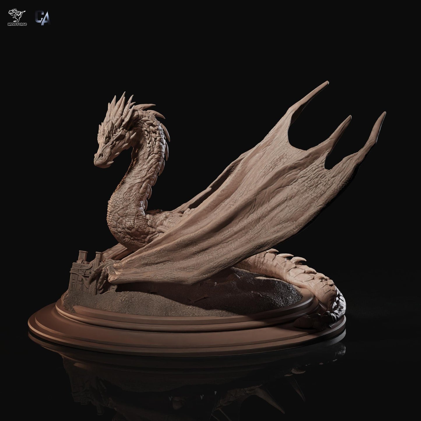 Smaug the Dragon: Epic 3D Printed Figurine - Detailed Middle-Earth Collectible