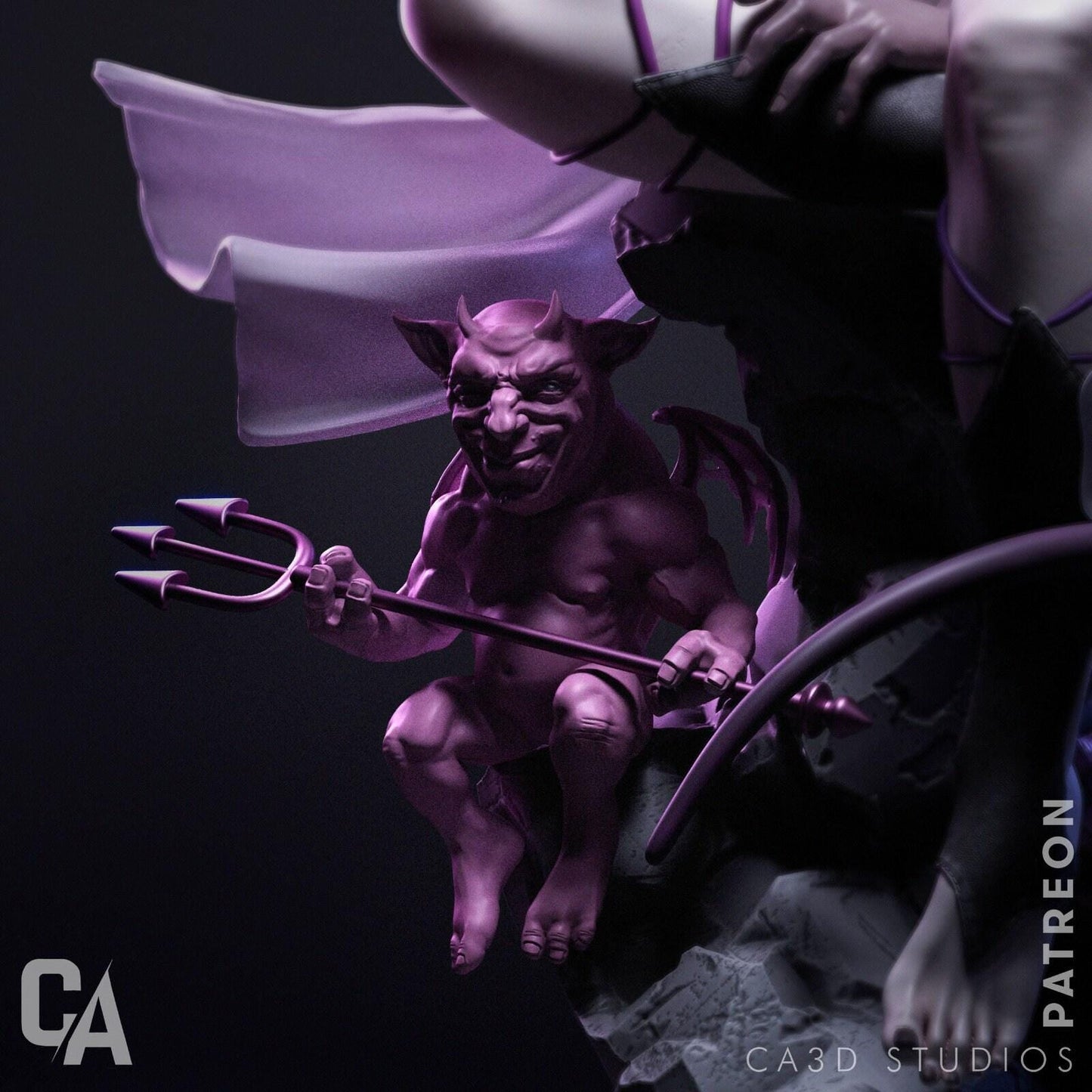 Succubus Love Deamon: Exquisite 3D Printed Resin Pinup Miniature for Collectors & Enthusiasts
