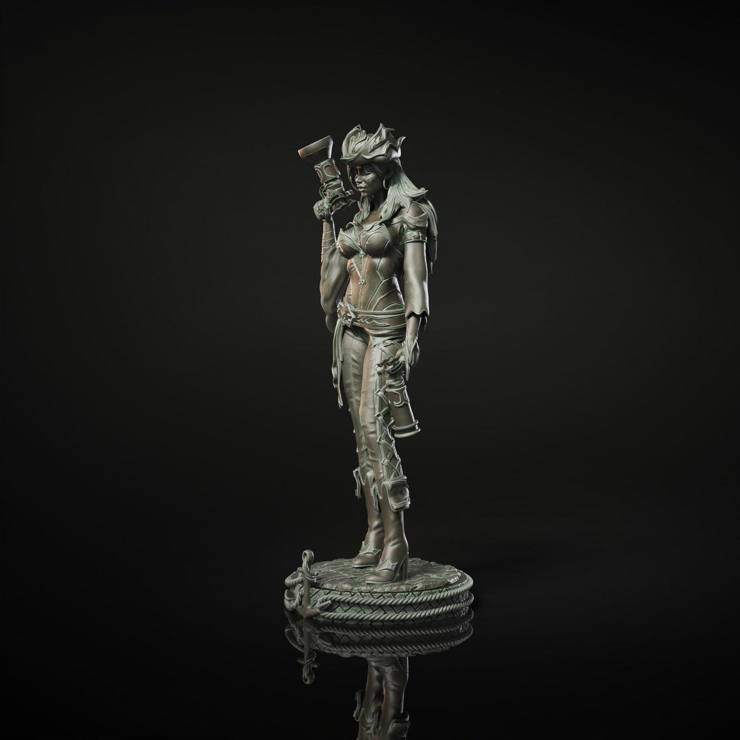Daring Miss Fortune 3D Printed Resin Statue – League of Legends Collectible Figure with NSFW Option