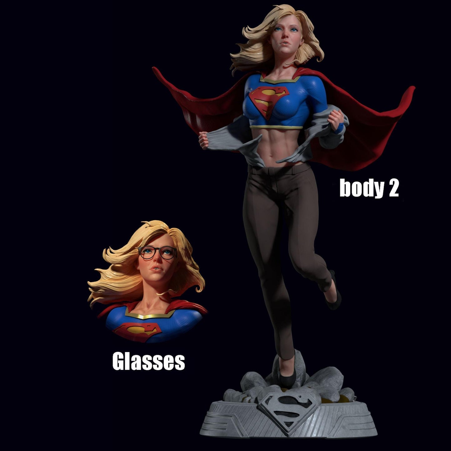 Stunning Supergirl 3D Printed Statue: Iconic DC Comics Heroine Collectible Fan Art Figure