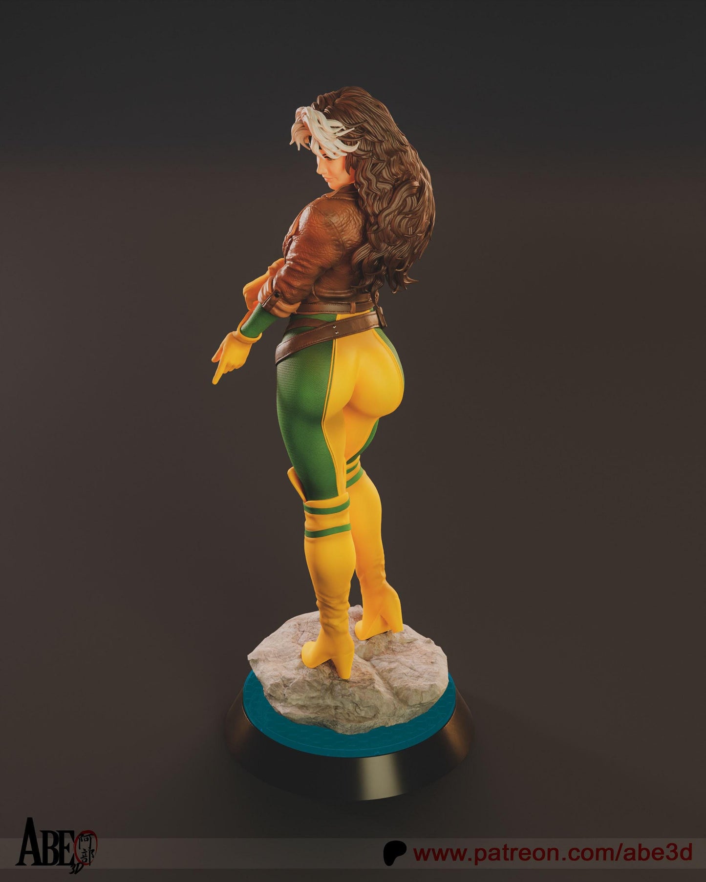 Dynamic Rogue X-Men 3D Printed Miniature Statue: Iconic Marvel Heroine Fan Art Collectible Figure
