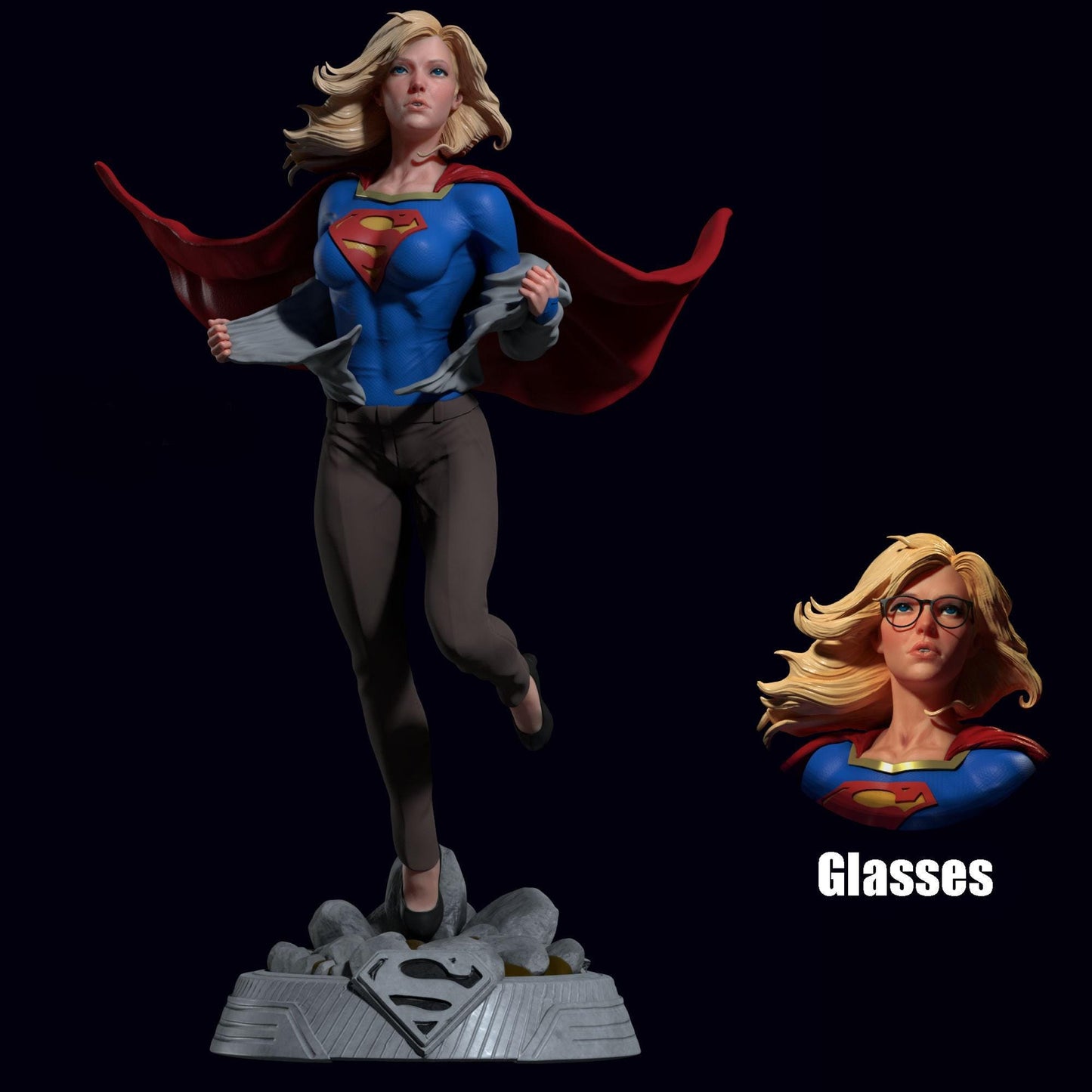 Stunning Supergirl 3D Printed Statue: Iconic DC Comics Heroine Collectible Fan Art Figure