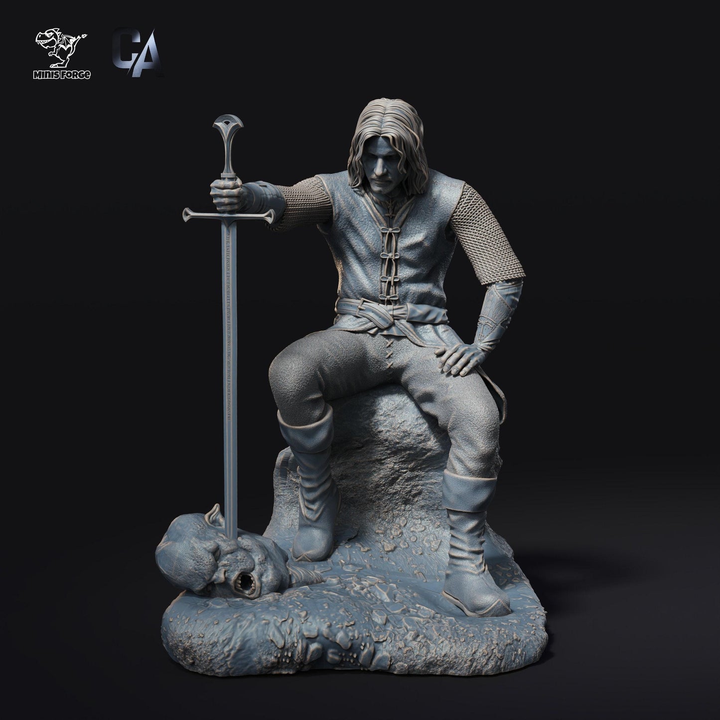 Aragorn Hand-Painted 3D Printed Statue - Iconic Lord of the Rings Collectible Figure, King of Gondor