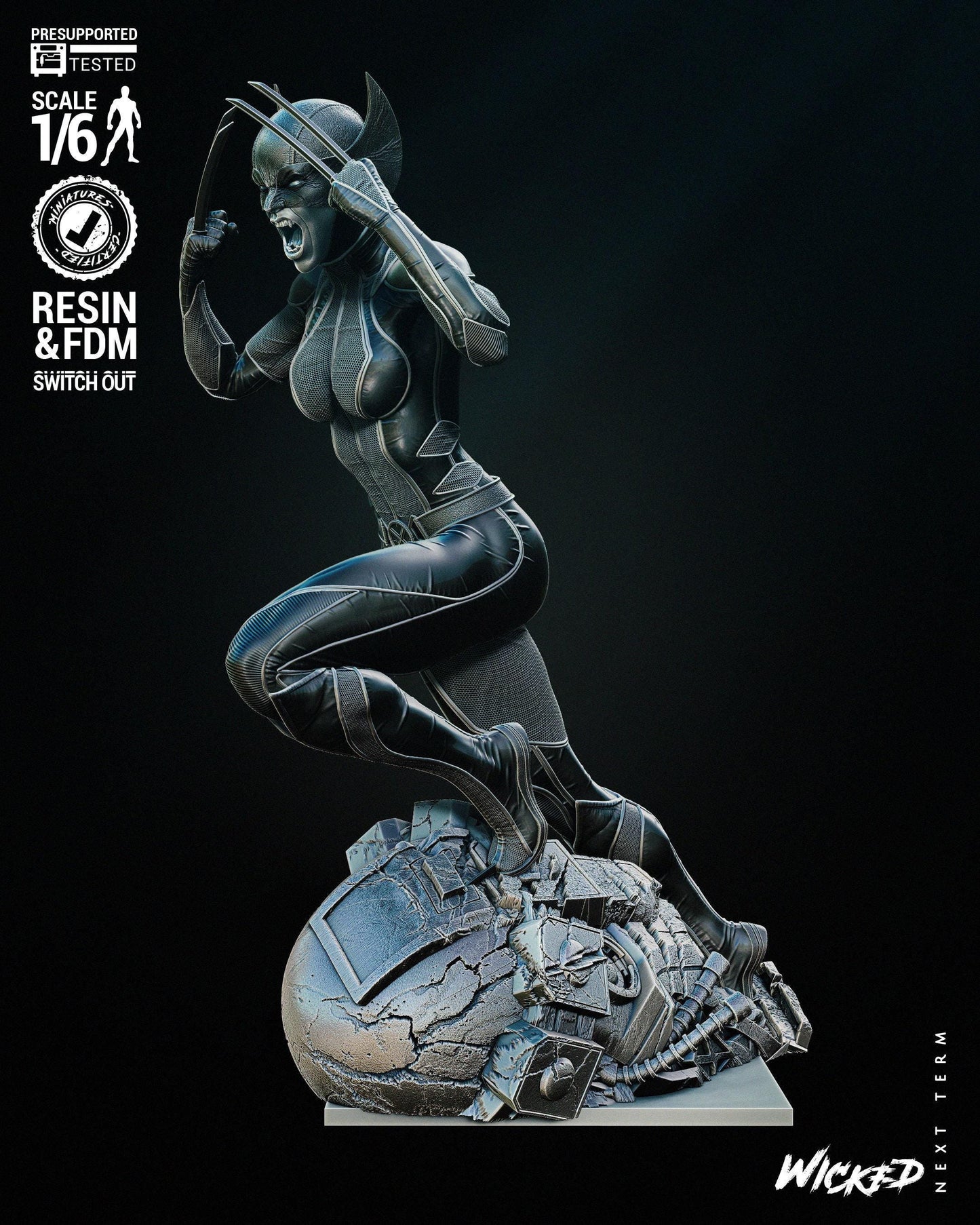 Dynamic X23 3D Print Collectible Statue: Premium Laura Kinney Marvel Comics X-Men Resin Figure