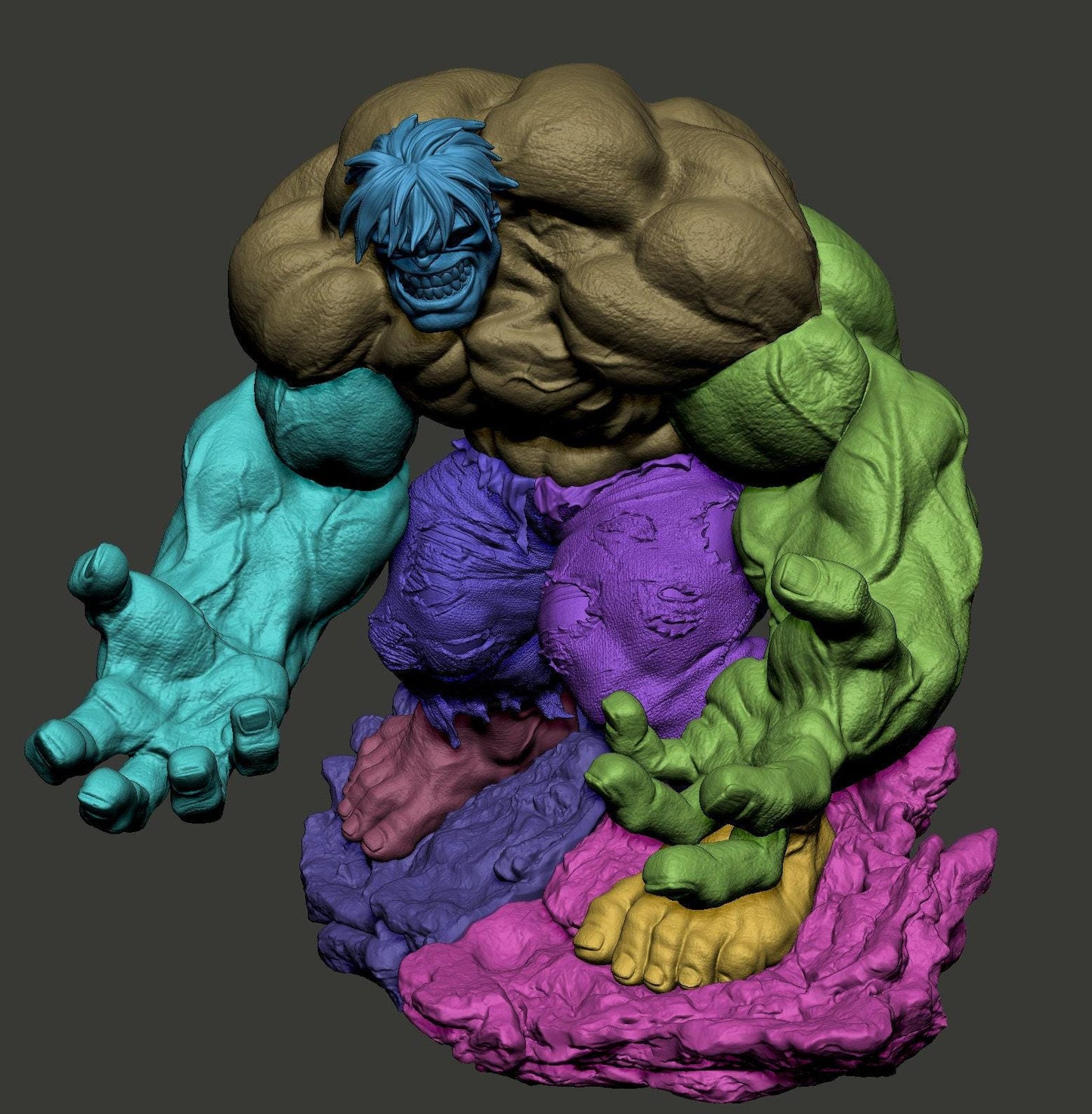 Hulk 3D Print Collectible Statue - Dynamic Marvel Avengers Superhero Figure for Fans