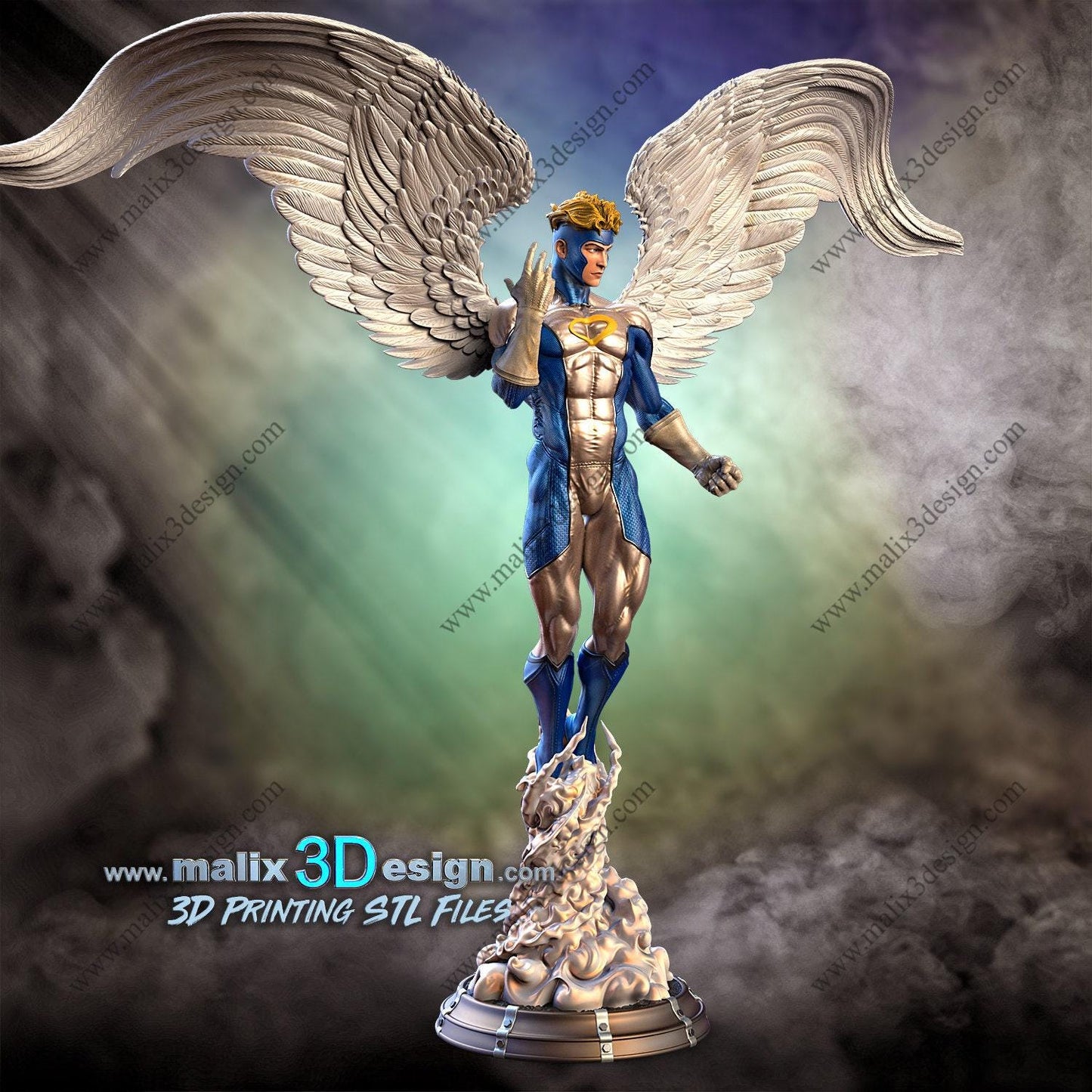 Angel 3d Printed Resin Statue Collectible Figure Miniature Scale 1:10 painted UNASSEMBLED