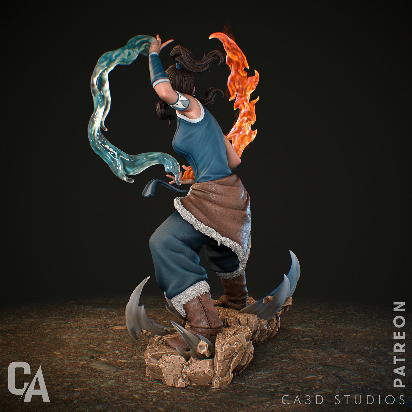 Master the Elements: Exquisite Avatar Korra 3D Printed Statue Collectible – Legend of Korra Fan Figure