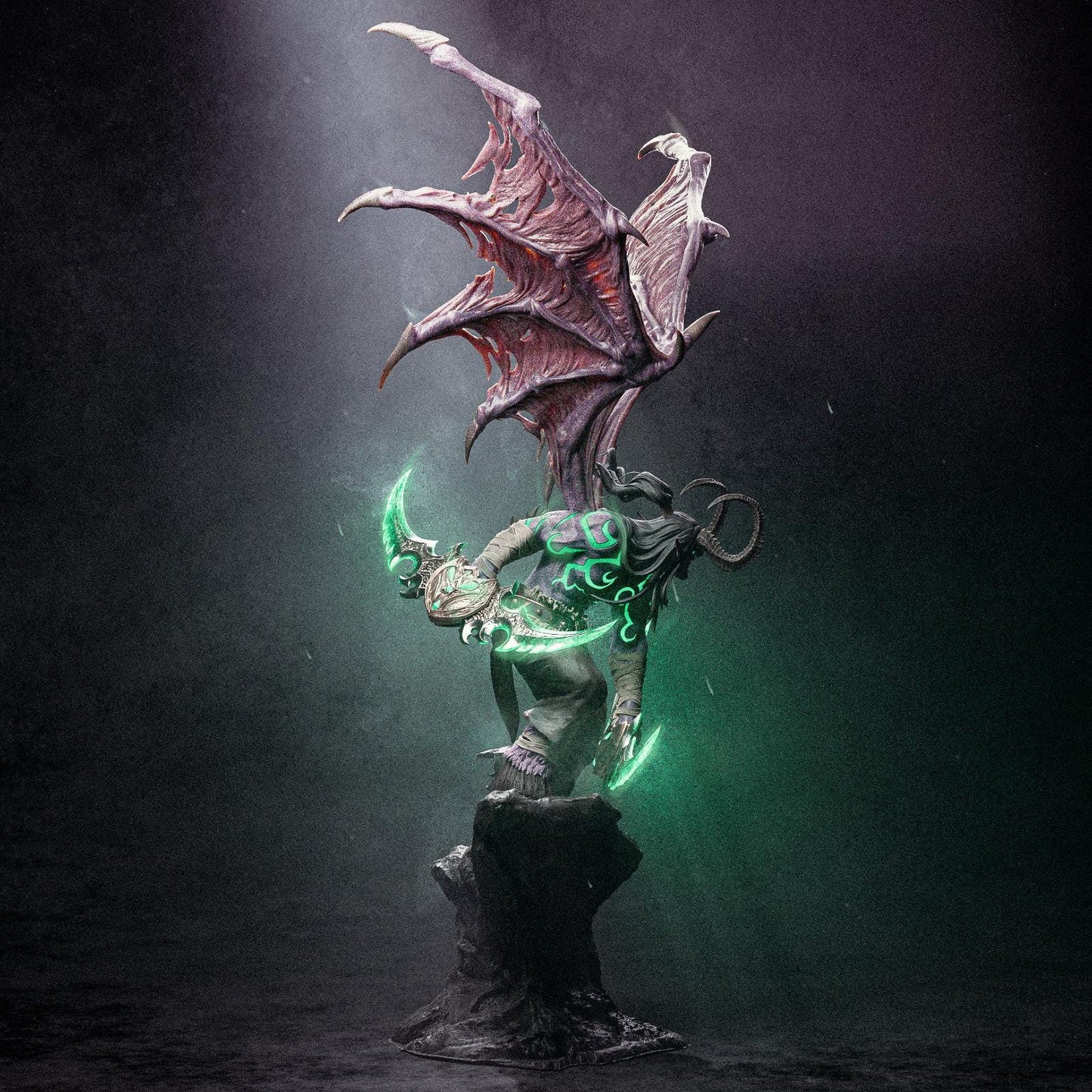 a statue of a woman with a dragon on her head
