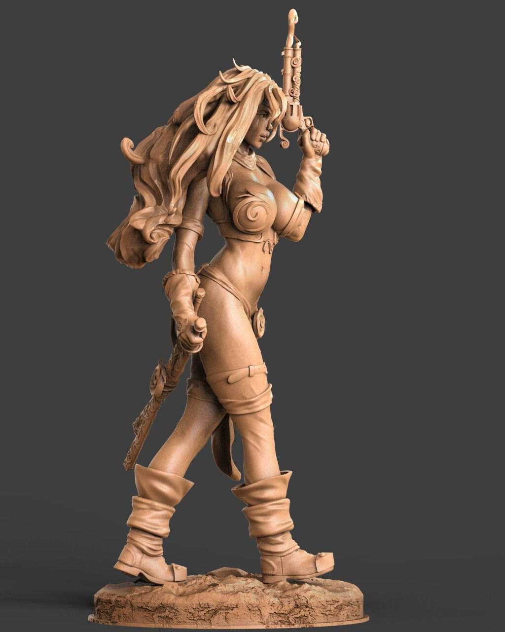 Red Monika NSFW 3D Printed Figure | Battle Chasers Comic Statue for Adult Collectors | Unpainted Resin Garage Kit
