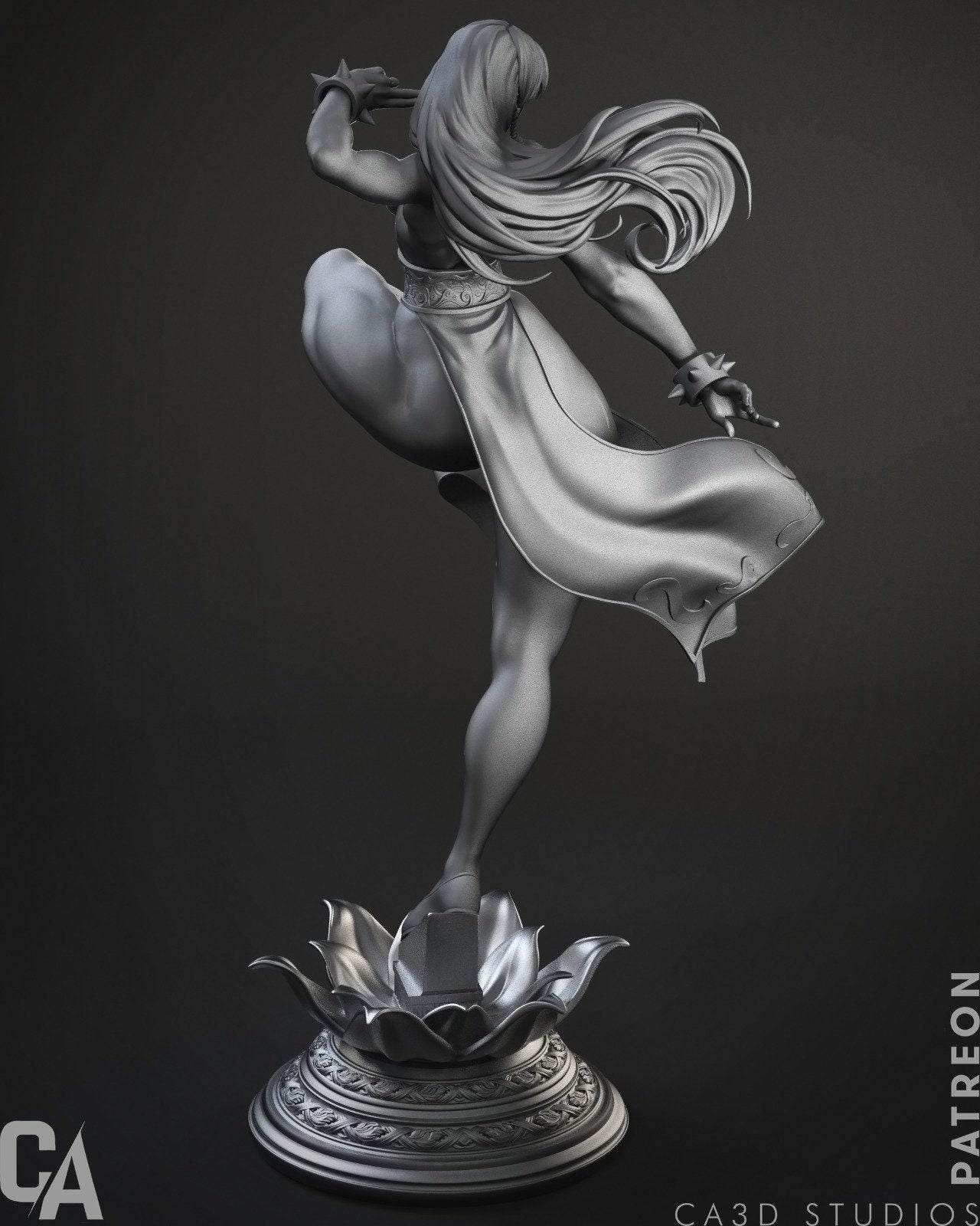 Chun Li Fanart: Dynamic 3D Printed Resin Statue - Street Fighter Collectible