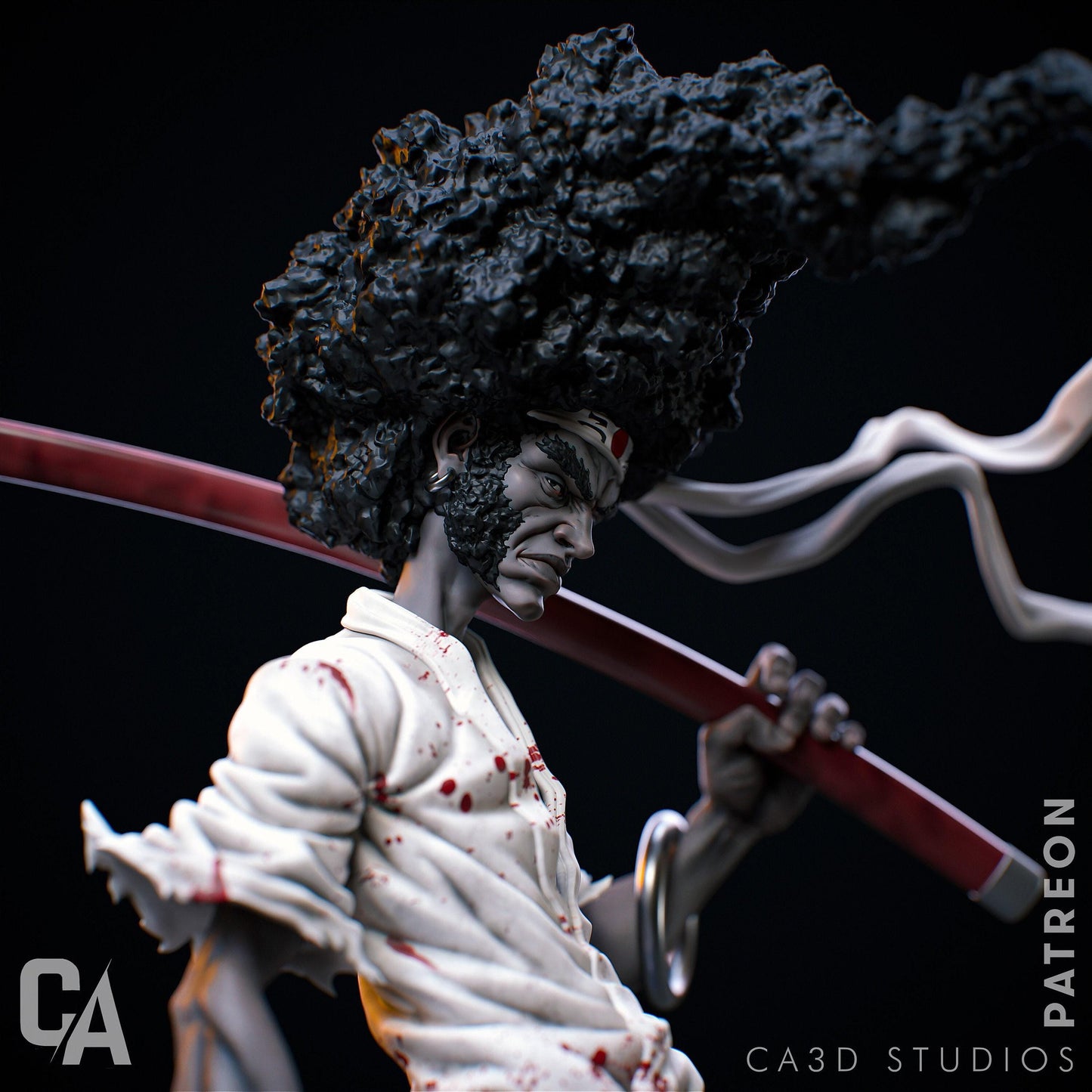 Afro Samurai 3D Print Collectible Miniature Statue: High-Detail Anime Figure – Essential Manga Fan Item