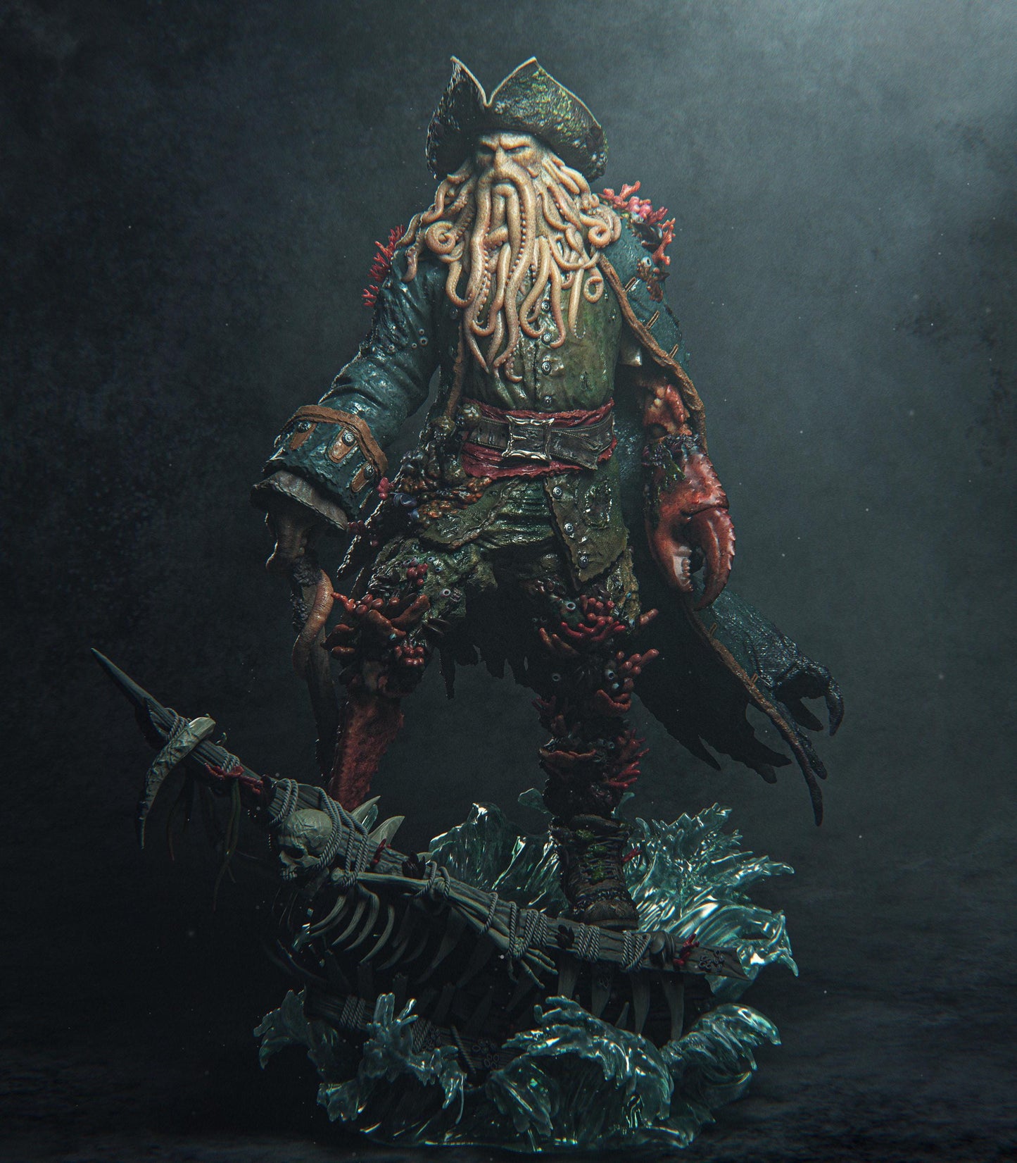 Immerse Yourself: High-Detail Davy Jones Collectible 3D Printed Statue from Pirates of the Caribbean