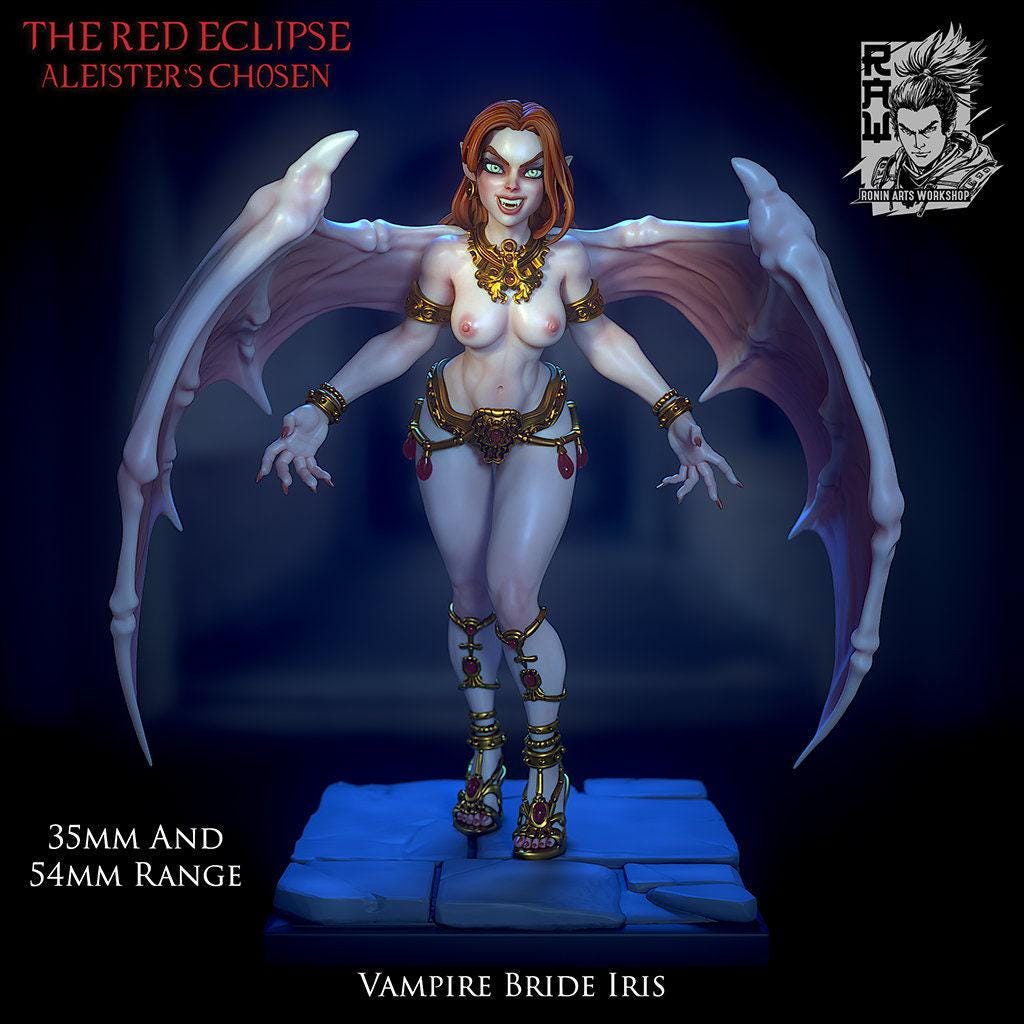 Vampire Lord Aleister and his Brides Iris Pin Up 3D Print Collectible Resin Statue Figure SFW NSFW