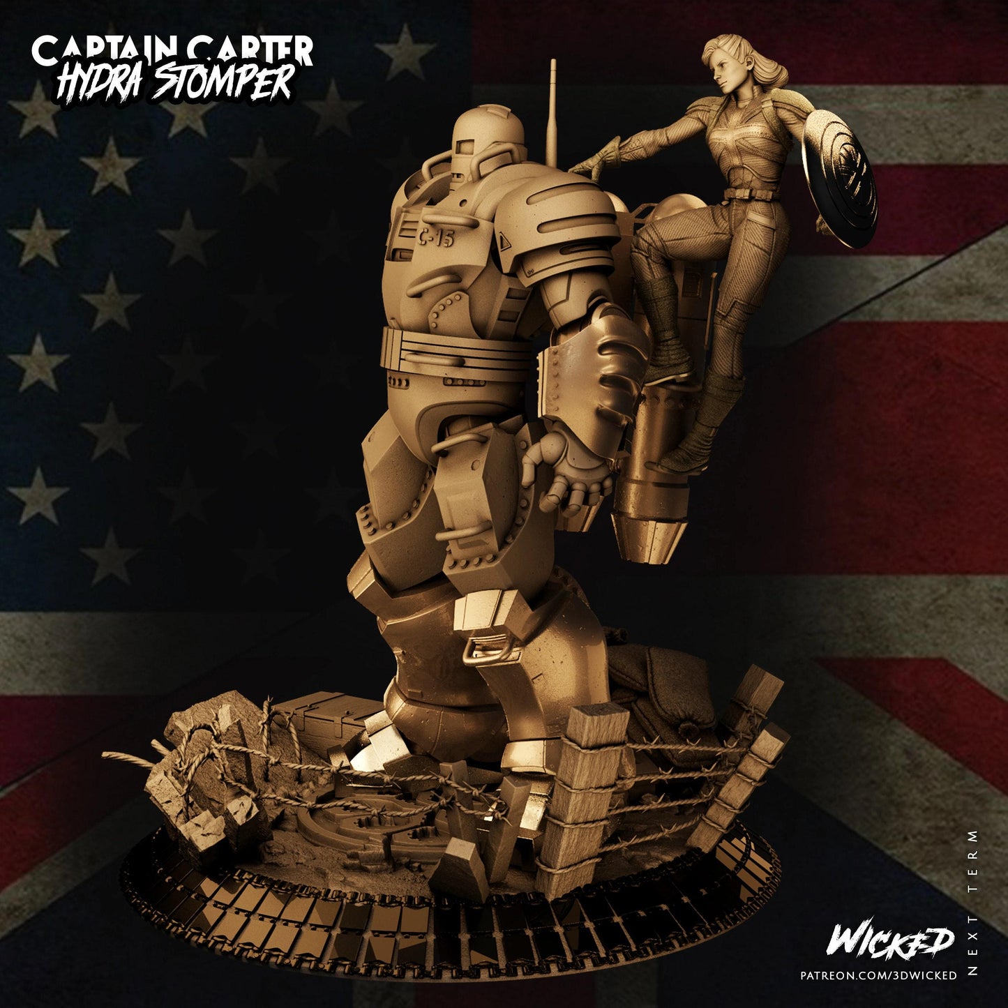 Interstellar Hunter: Carter Diorama 3D Print Collectible Statue – Sci-Fi Masterpiece