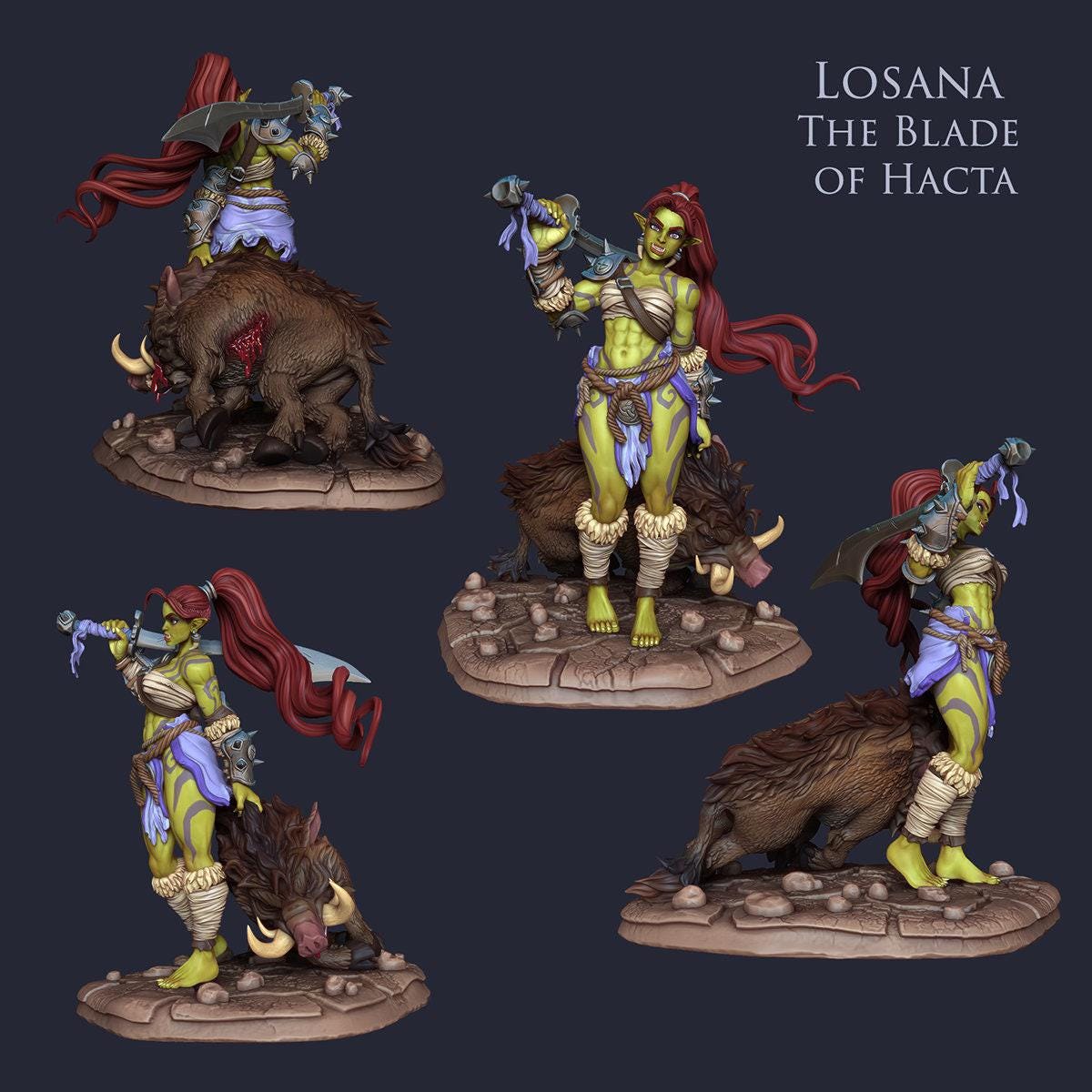 Claws of Hacta Female Orc Warband: Unleash Ferocity and Strength in Your Tabletop Adventures with These 3D-Printed Miniatures 35mm scale