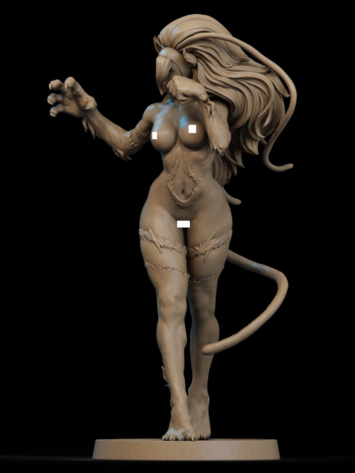 Felicia Darkstalkers NSFW 3D Printed Statue – Mature Fighting Game Resin Collectible, Made to Order for Adult Collectors