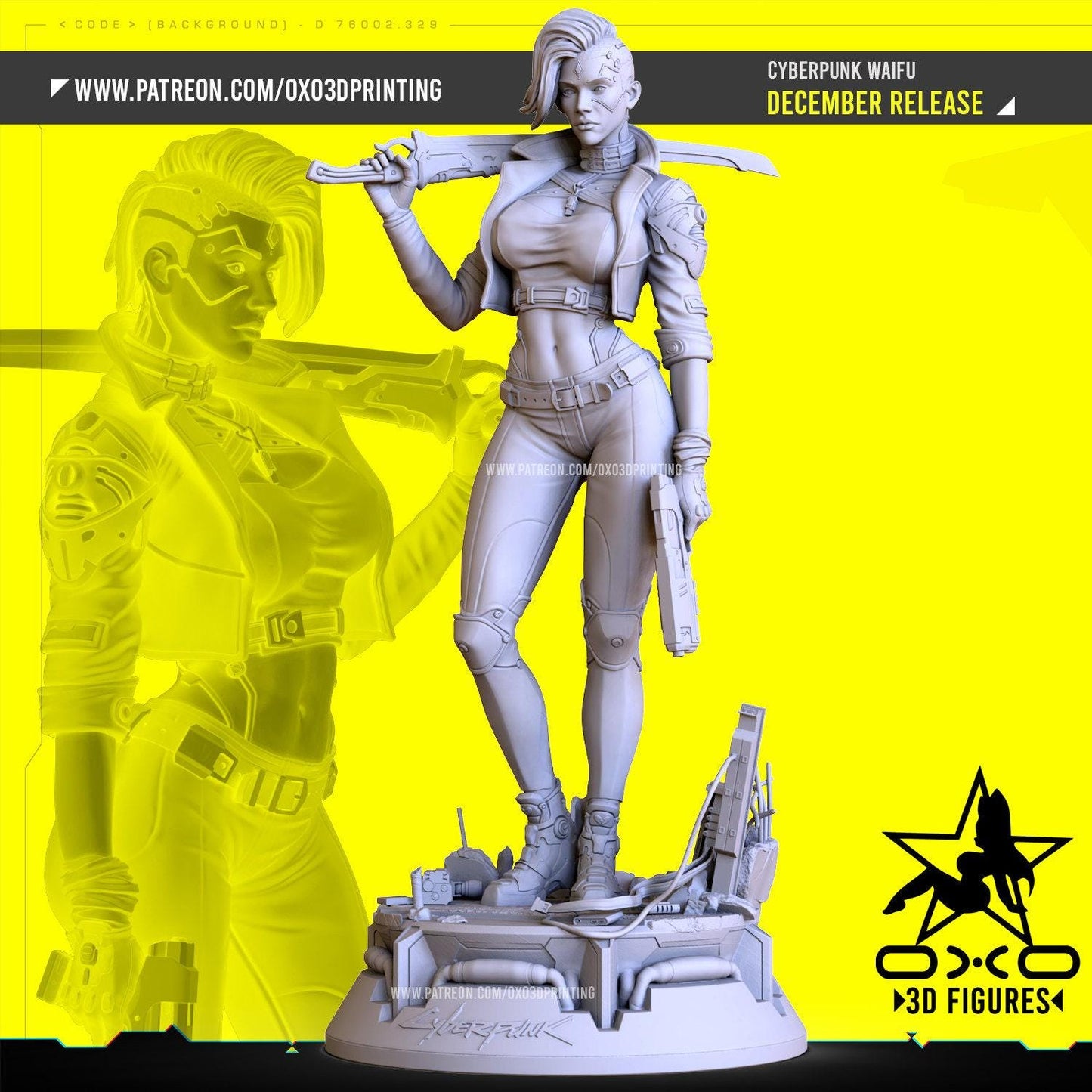 Cyberpunk Waifu: Futuristic 3D Printed Resin Statue - NSFW Sci-Fi Art