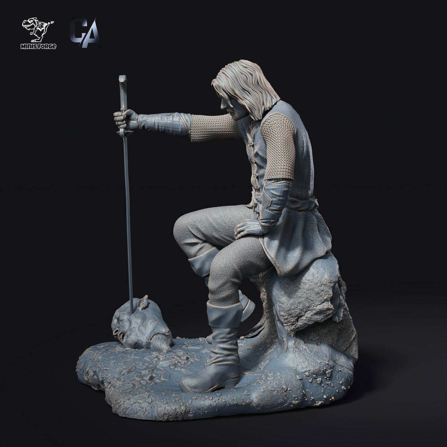 Aragorn Hand-Painted 3D Printed Statue - Iconic Lord of the Rings Collectible Figure, King of Gondor