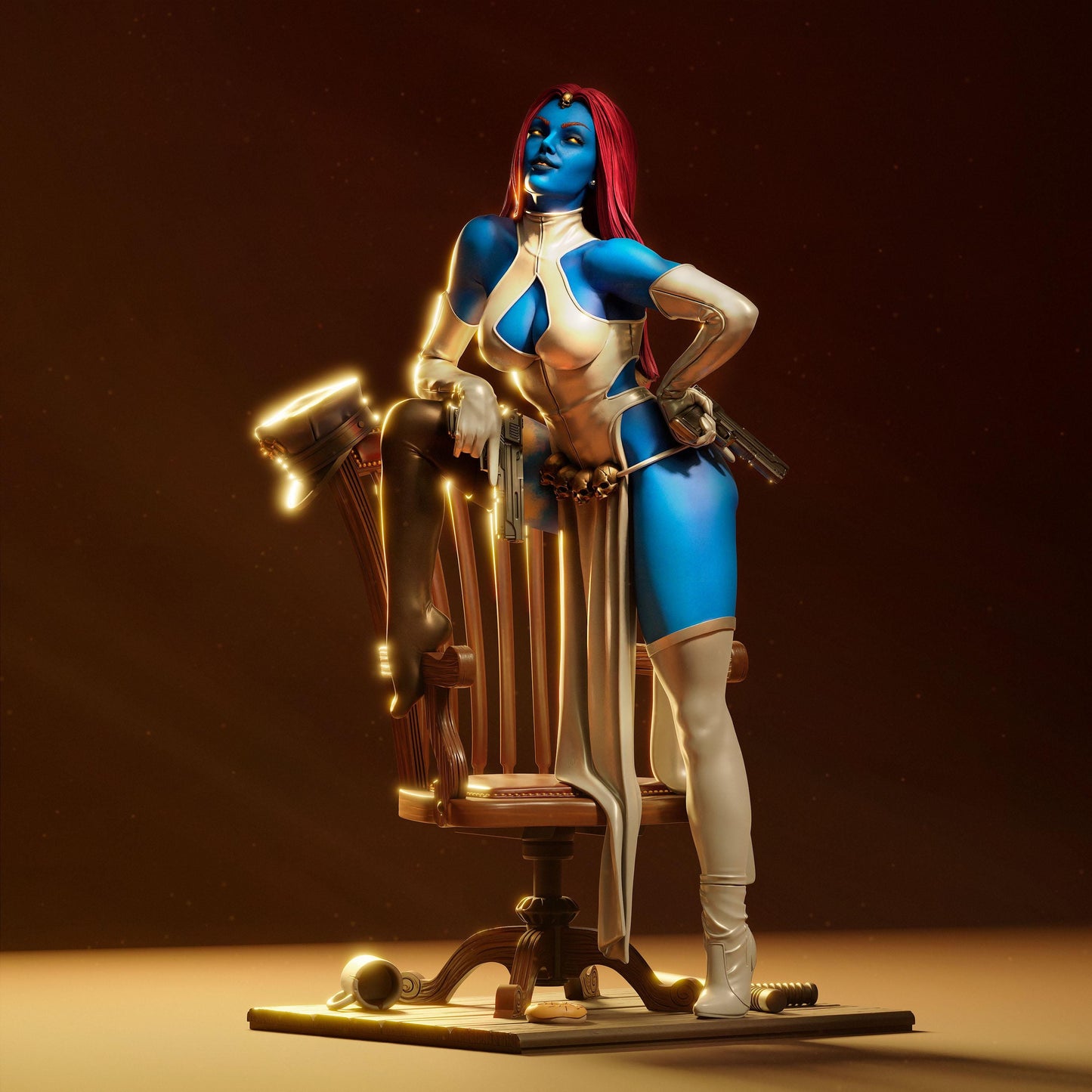 Mystique Marvel X-Men Collectible 3D Printed Resin Figure | Hand Painted or Unpainted Mutant Statue