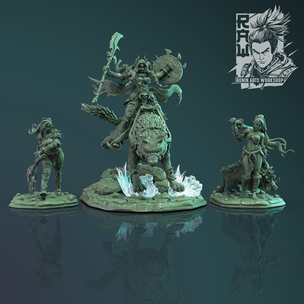 Claws of Hacta Female Orc Warband Collectible Miniature, 35 mm, Tabletop miniatures, Pathfinder, dungeons and dragons, dnd