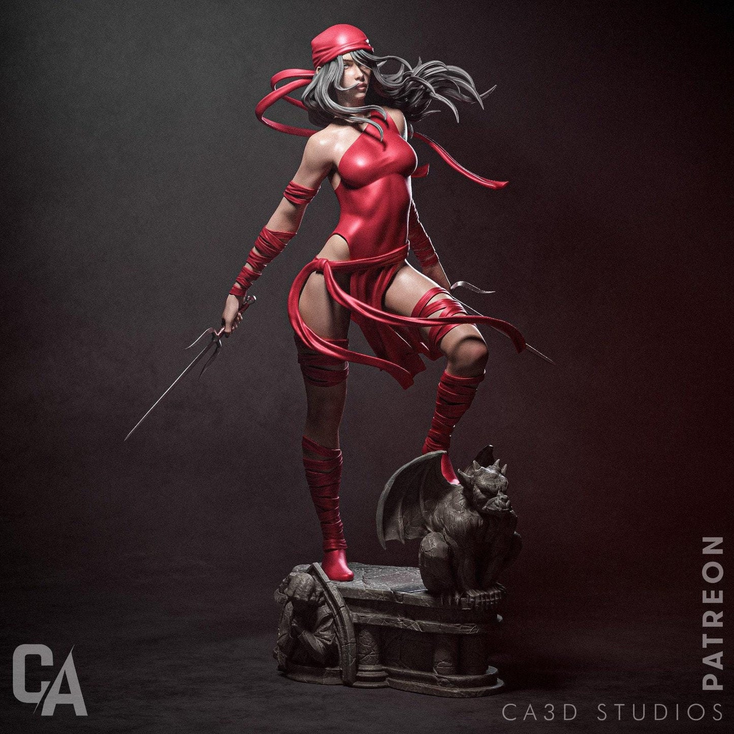 Exclusive Marvel Elektra 3D Printed Statue: Detailed NSFW Fan Art Collectible - Assassin Anti-Heroine