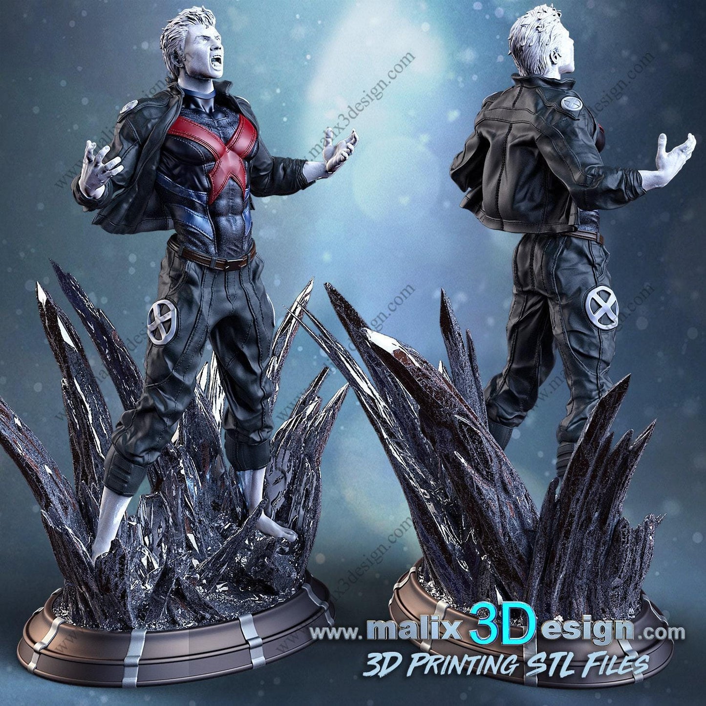 Ice Man 3D Printed Resin Statue - Dynamic X-Men Collectible Figure for Marvel Fans