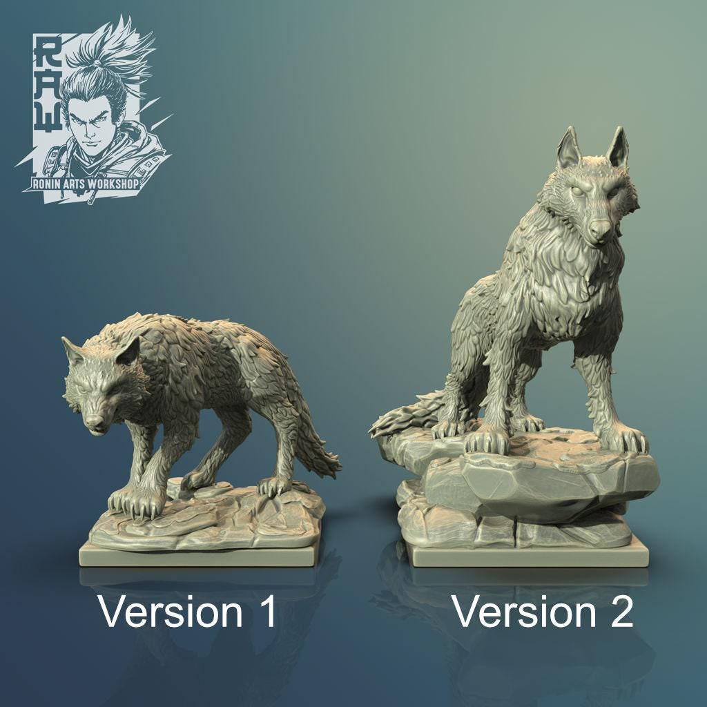 Wolves, Dnd miniatures, Tabletop miniatures, 3d printed miniatures, Collectible figurines, Pathfinder, Dnd, dungeons and dragons