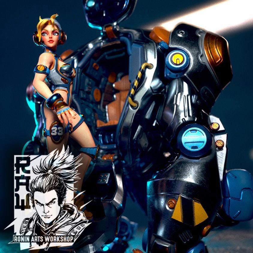 Silverback & Jane 3D Printed Statue - Unique Jungle Pinup Collectible Figure for Art Enthusiasts
