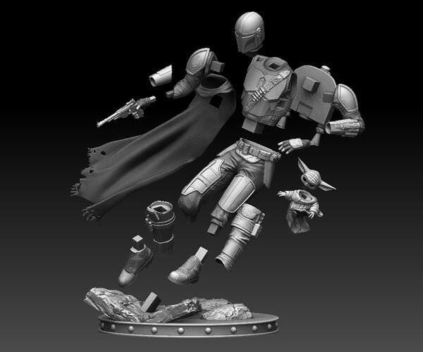 Ultimate Mandalorian & Grogu Collectible Resin Statue – Premium Star Wars Figure for True Fans & Collectors