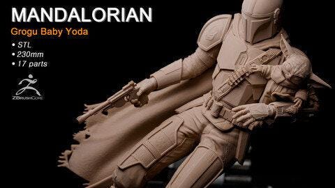 Ultimate Mandalorian & Grogu Collectible Resin Statue – Premium Star Wars Figure for True Fans & Collectors