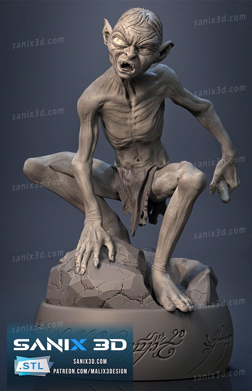 Experience the Caves: Detailed Gollum Lord of the Rings Resin Figure - Hand Painted or Unpainted Collectible