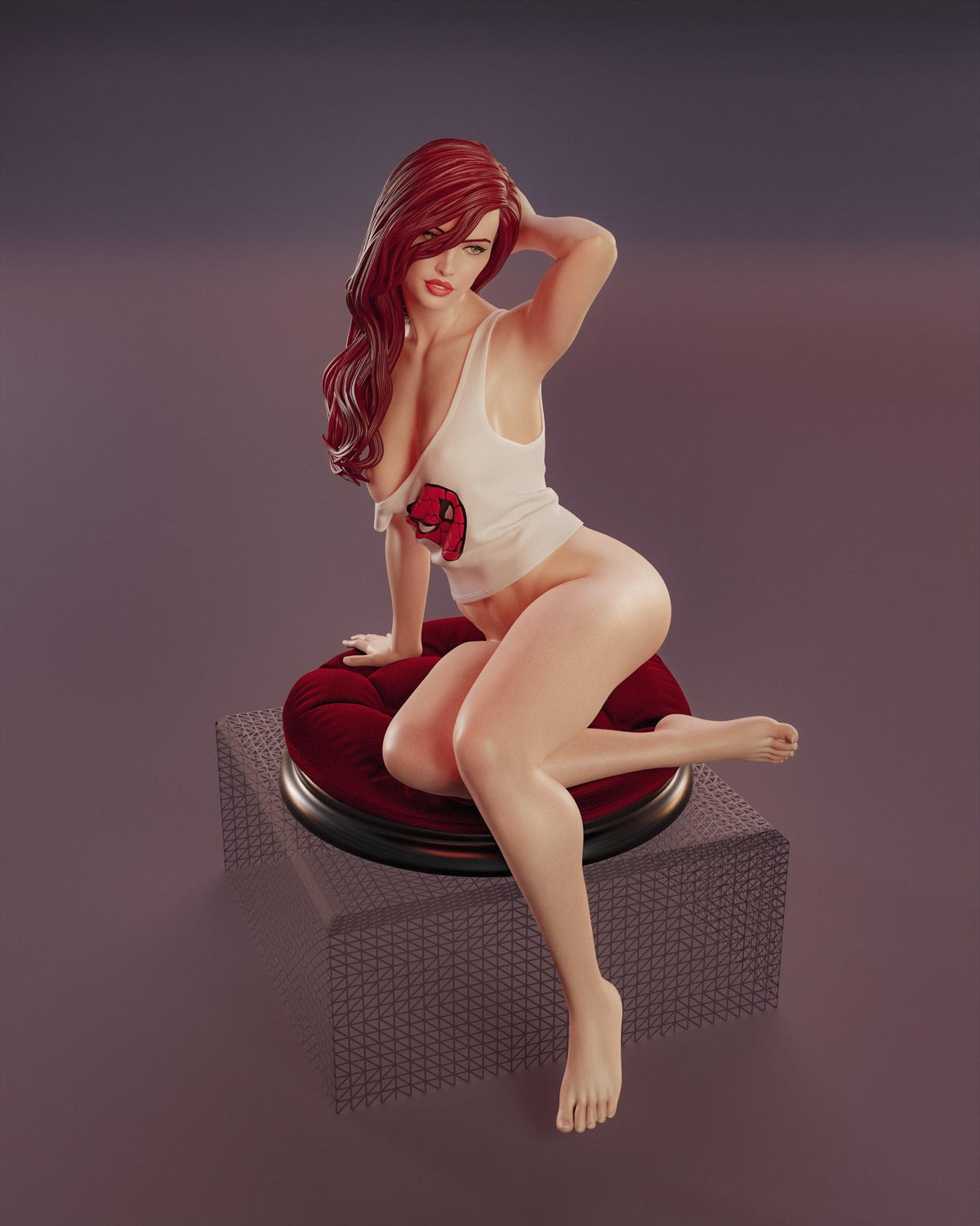 Mary Jane Marvel NSFW 3D Printed Statue – Mature Superhero Icon Resin Collectible, Made to Order for Adult Collectors