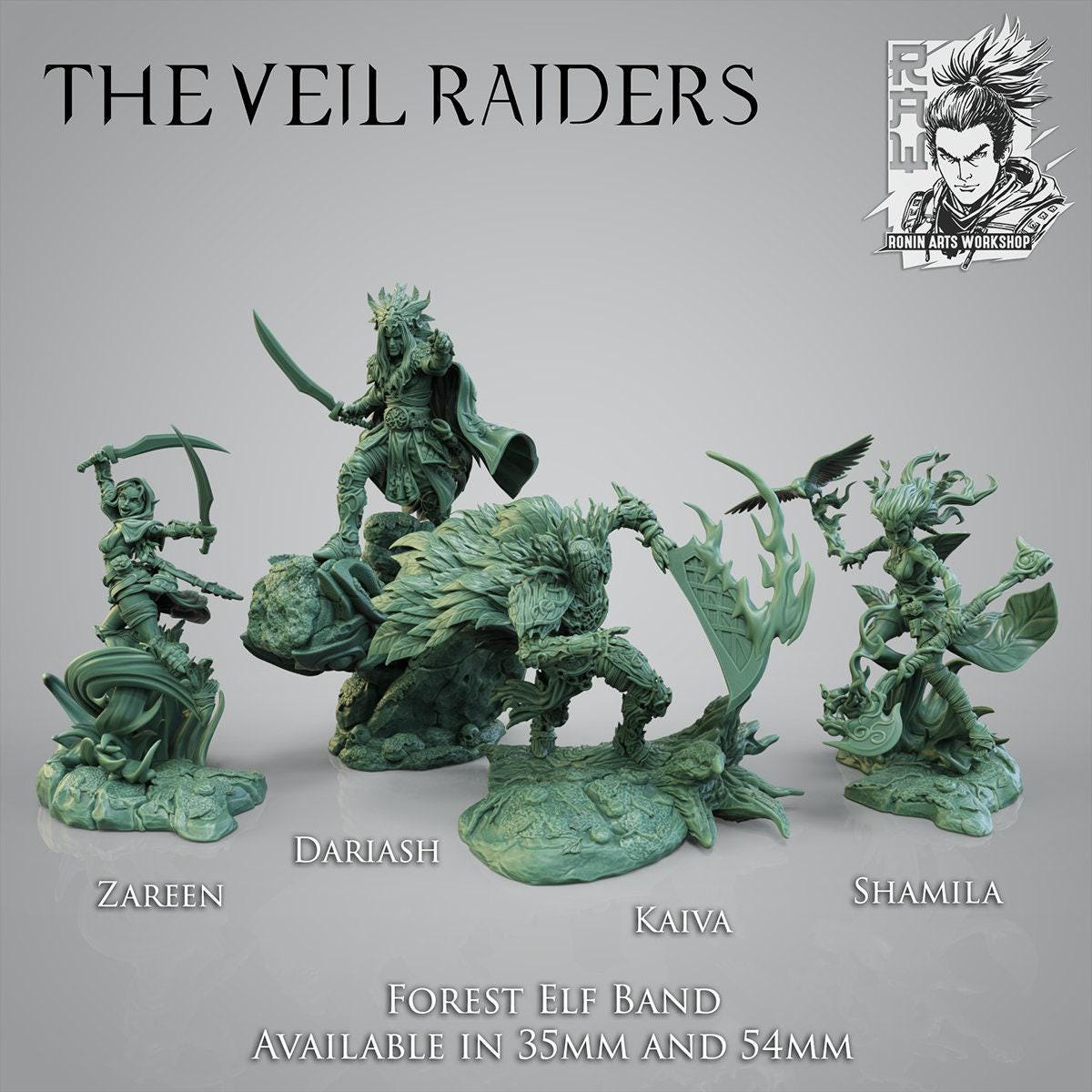 The Veil Raiders, Elf WarBand, Collectible Miniatures, 35 mm, Tabletop miniatures, Collectible figurines, Pathfinder, dungeons and dragons