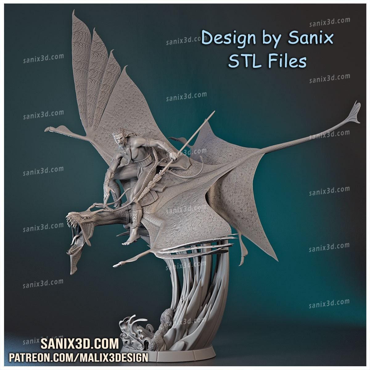Avatar Jake Sully & Ikran: Epic 3D Printed Resin Collectible - Pandora Display