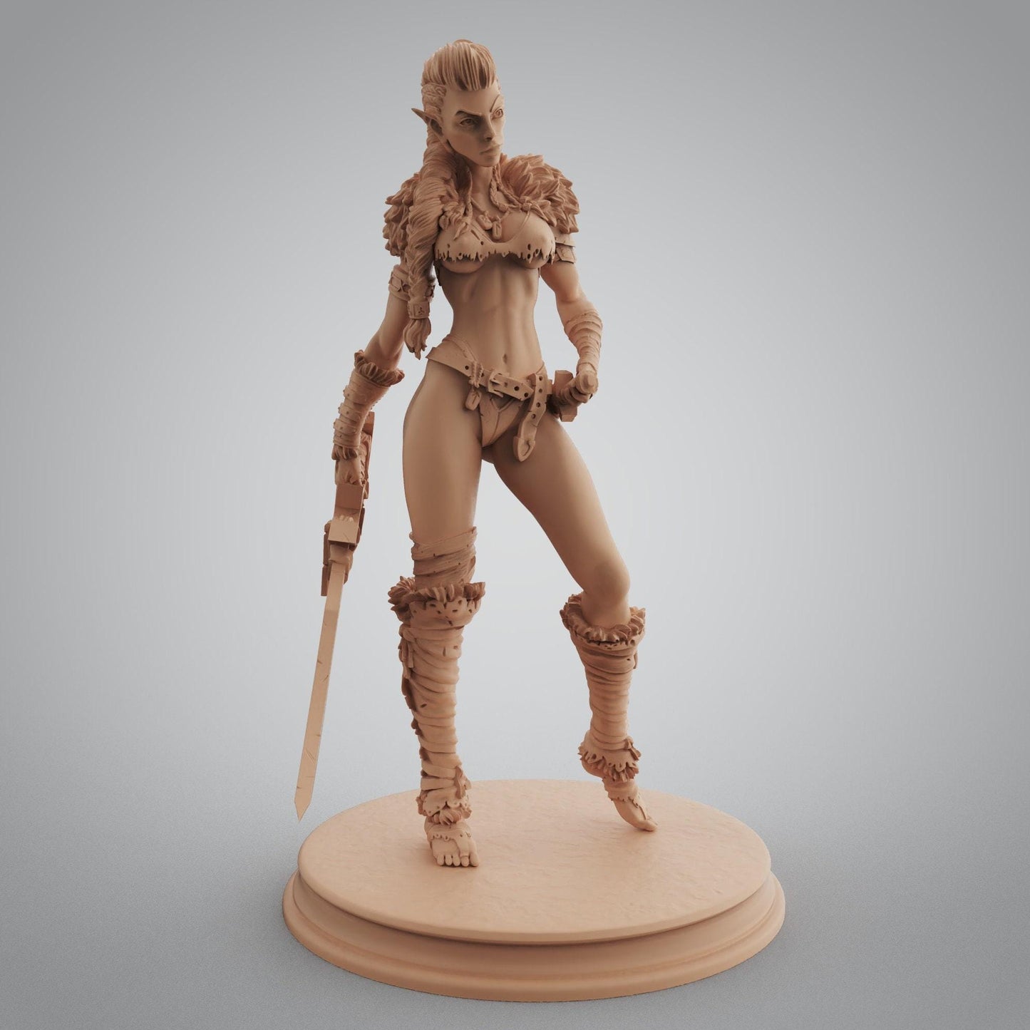 NSFW Elf Barbarian Warrior Miniature - Painted/Unpainted Erotic Figure