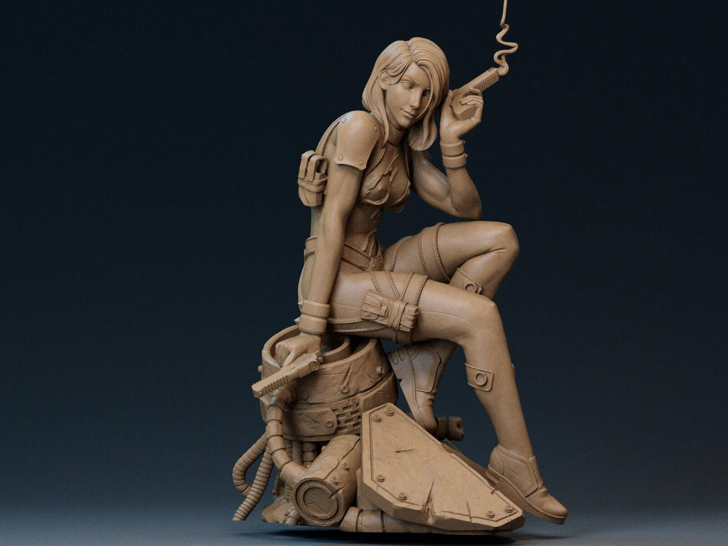 Domino Hero 3D Printed Statue: Dynamic Comic Book Collectible