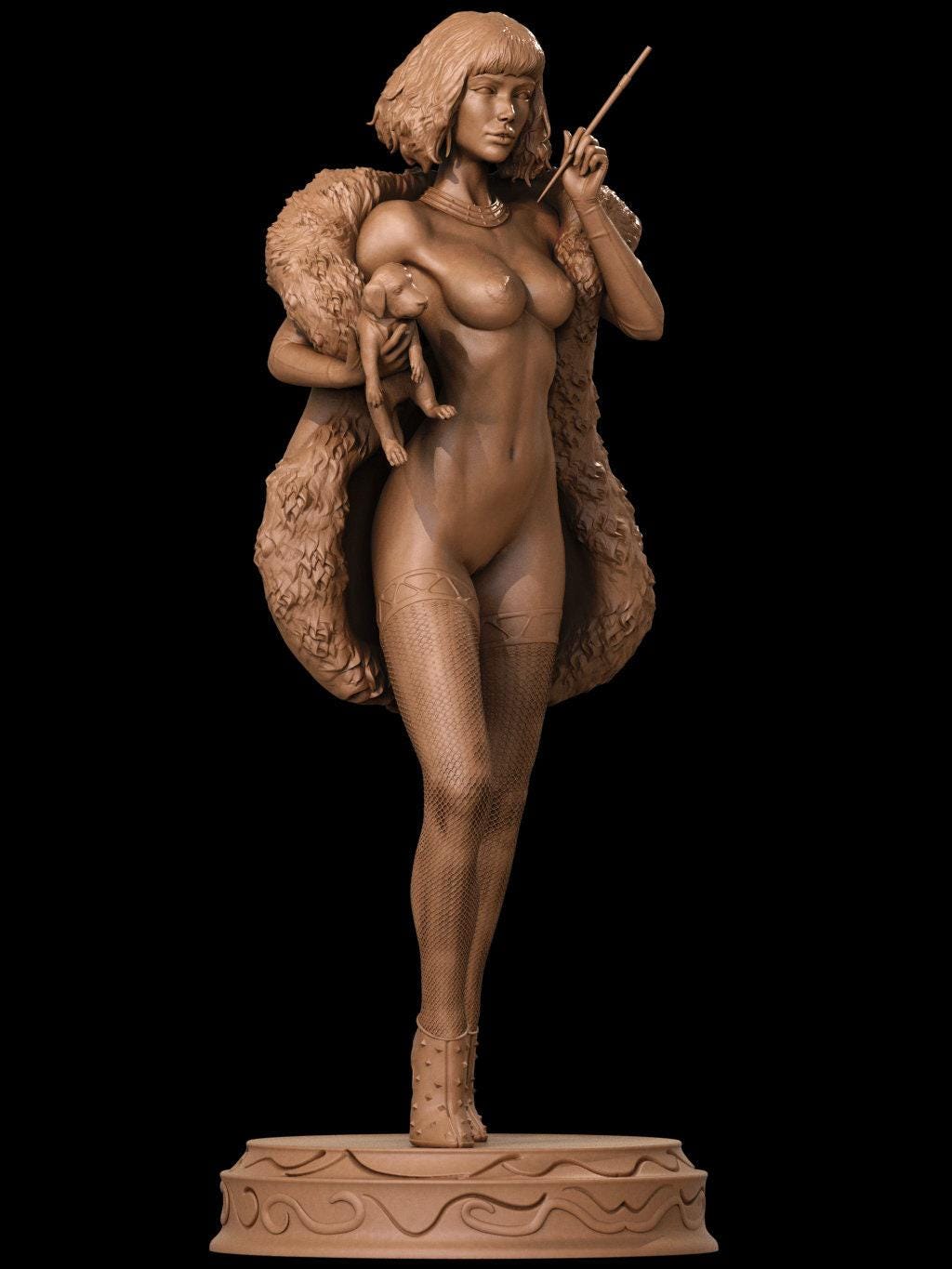 Chic Cruella Collectible Statue: Premium Disney Villainess Figure with Optional NSFW Variant