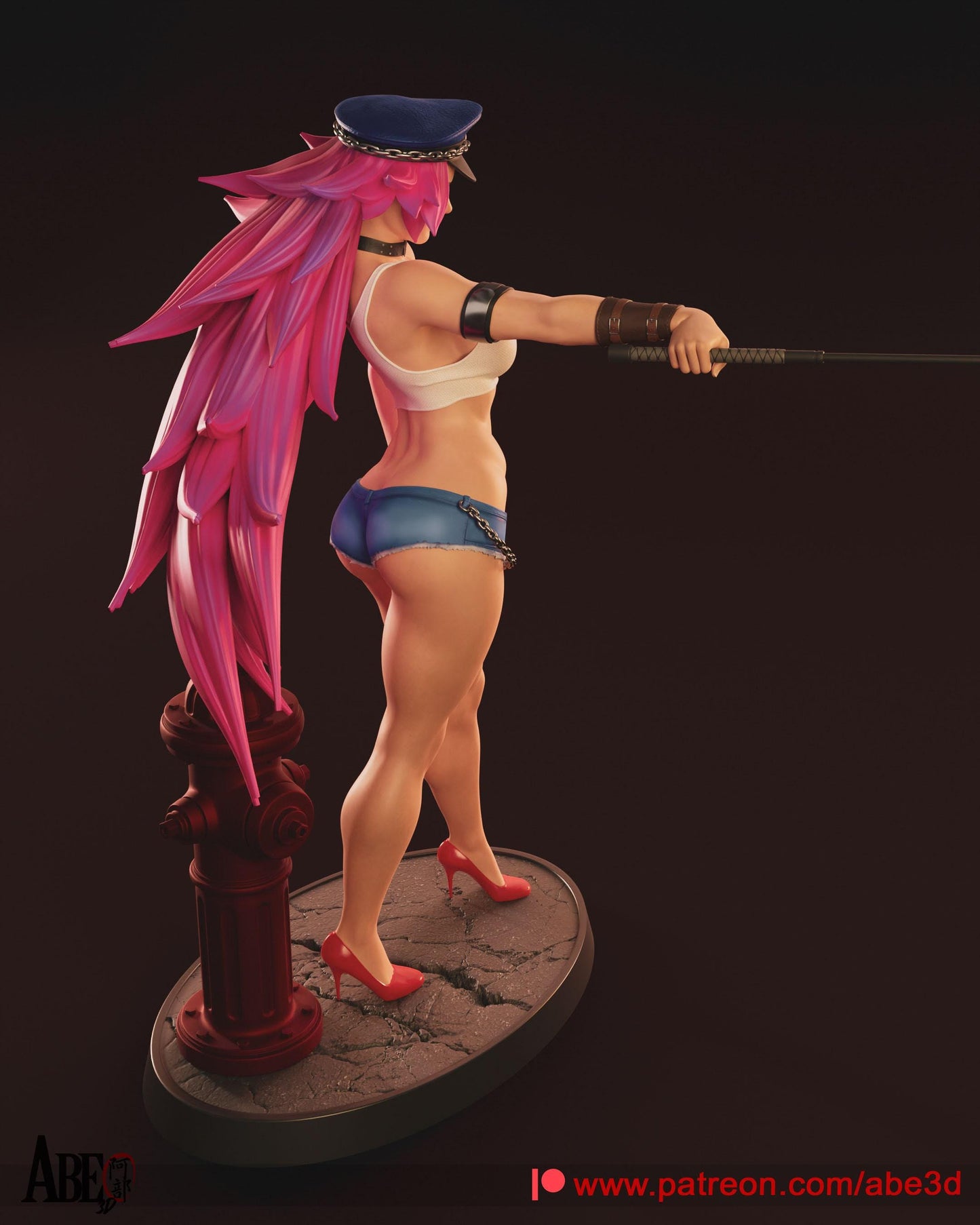 Poison Street Fighter: Dynamic 3D Printed Statue - NSFW Gaming Collectible