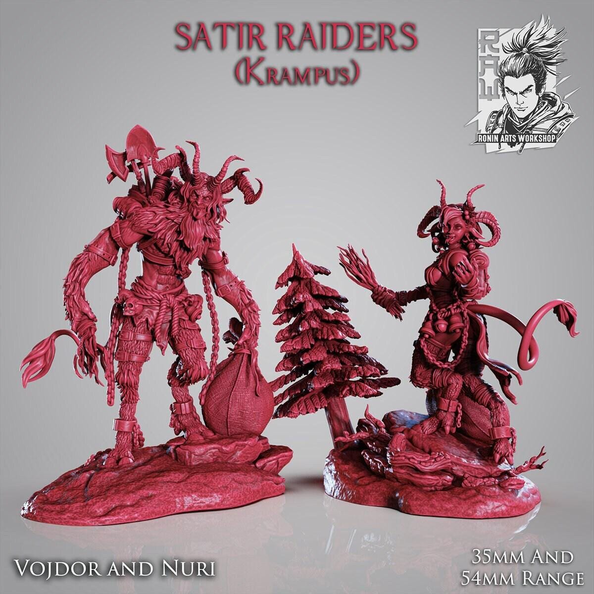 Satyr Rider - Unpainted 35mm & 54mm Miniature - Mythic Creature Figure