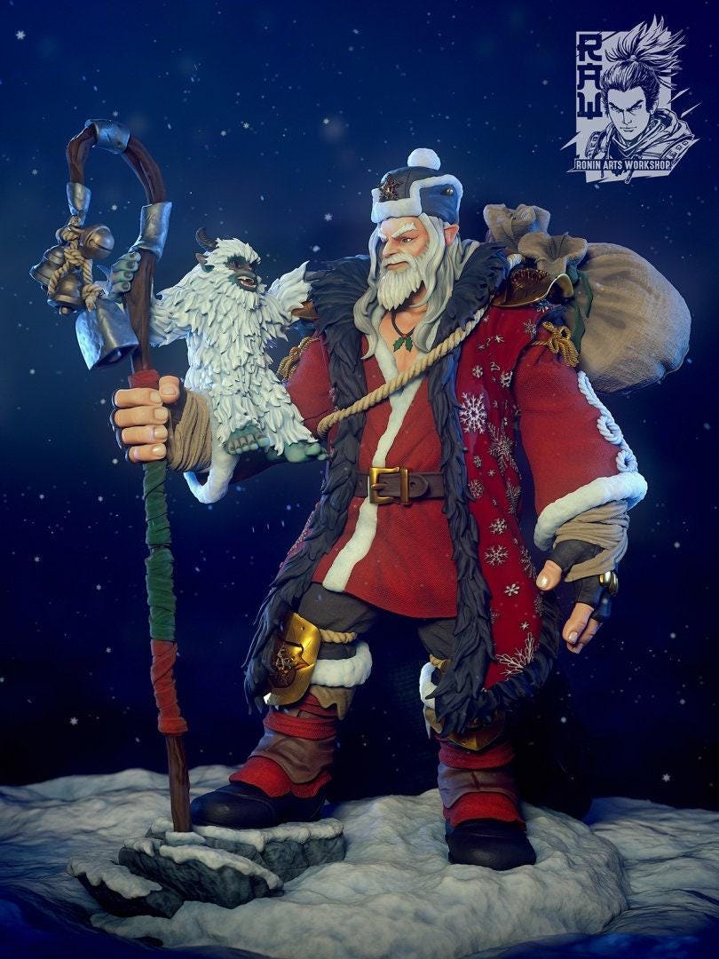 Frost Giant Moroz and Snezhok Collectible Miniature, 35 mm, Tabletop miniatures, Pathfinder, dungeons and dragons, dnd