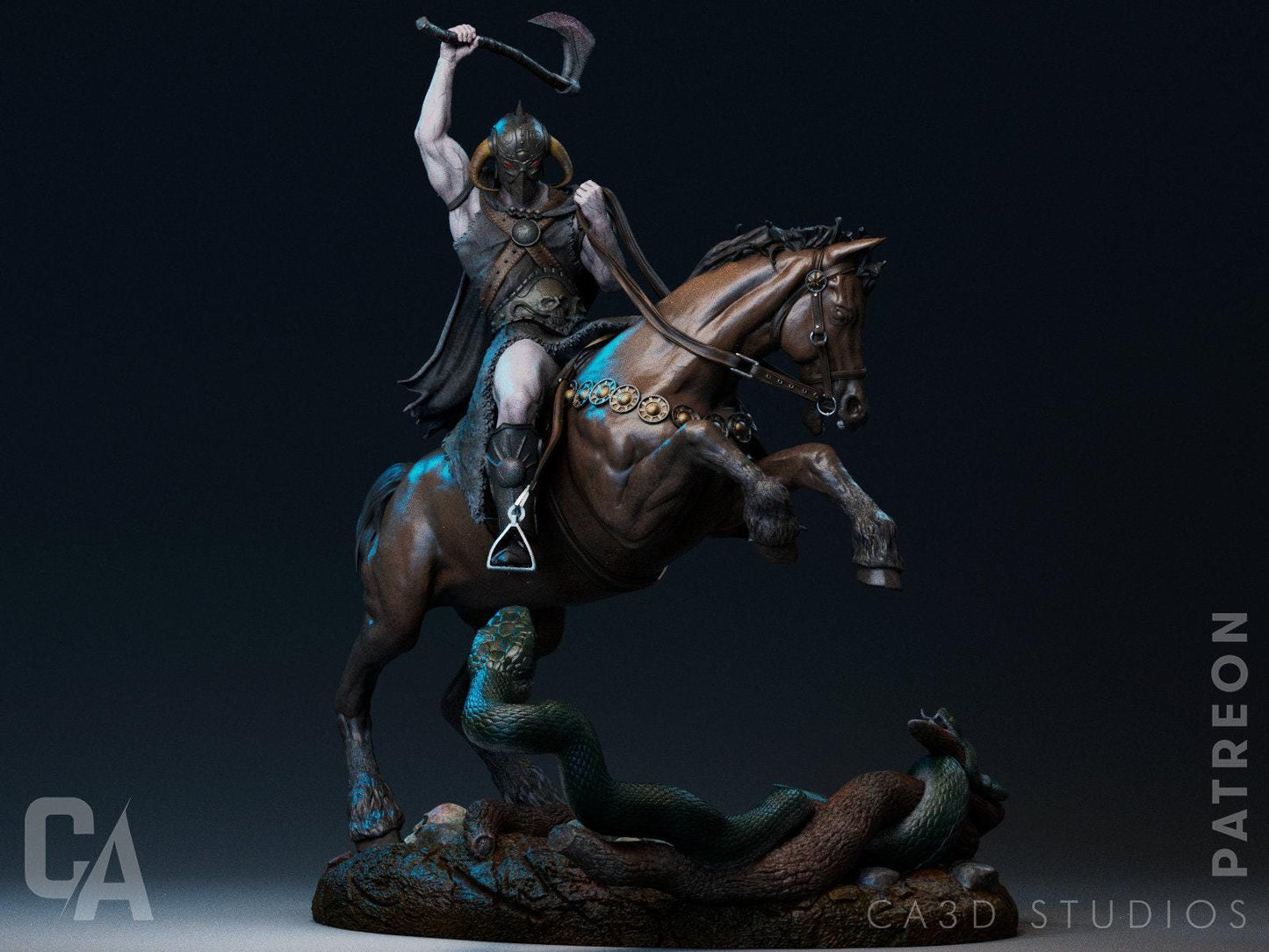 Death Dealer Painted Collectible 3D Print Fanart Statue, Frank Frazetta