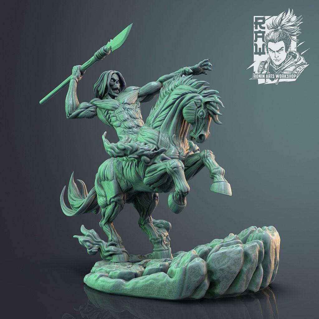 Cursed Vanguard: The Four Horsemen of the Apocalypse - Epic 3D-Printed Miniatures for DnD, Pathfinder, and Tabletop Adventures 35 mm scale