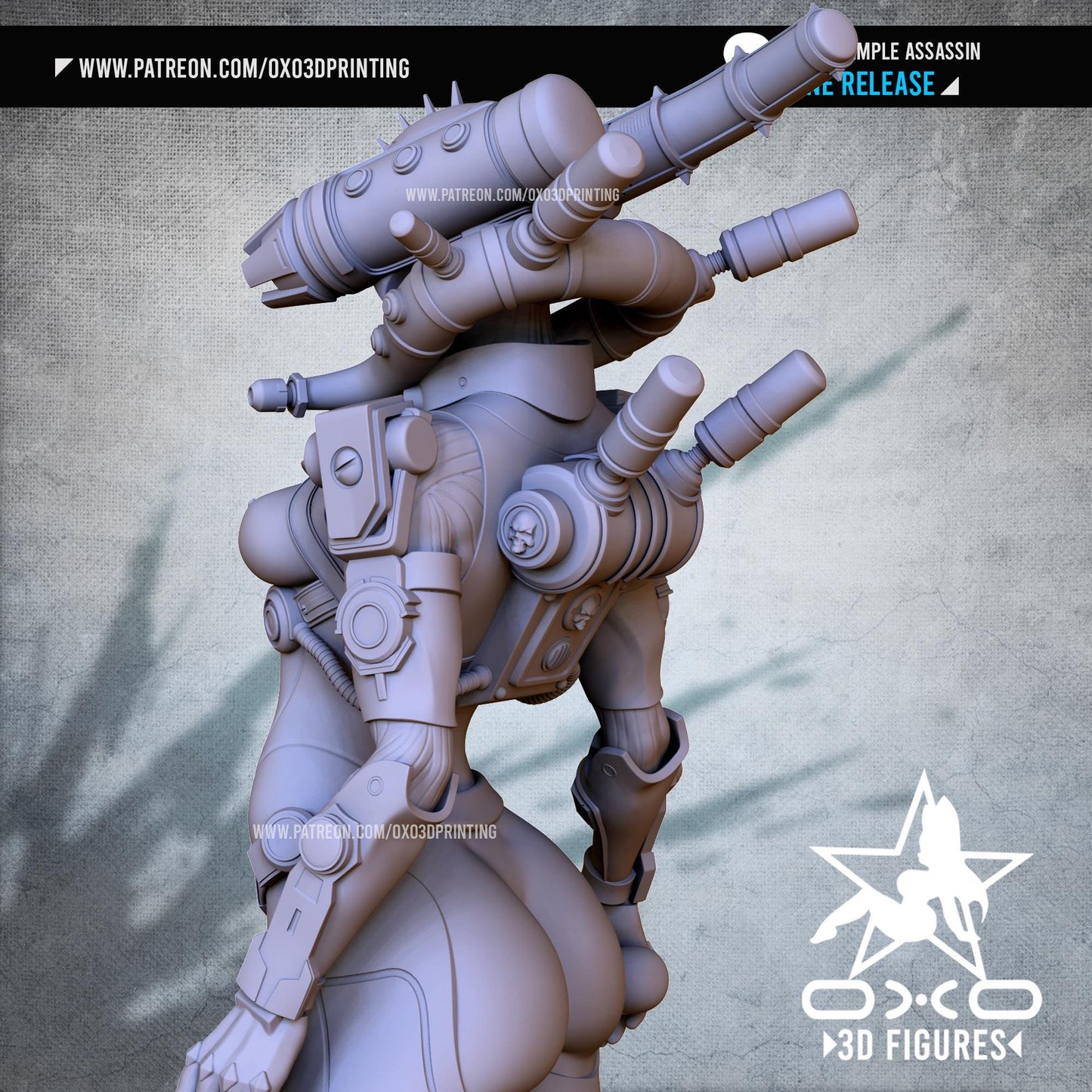 Temple Priest 3D Printed Sci-Fi Grim Dark Collectible Statue: Dystopian Figure with NSFW Option